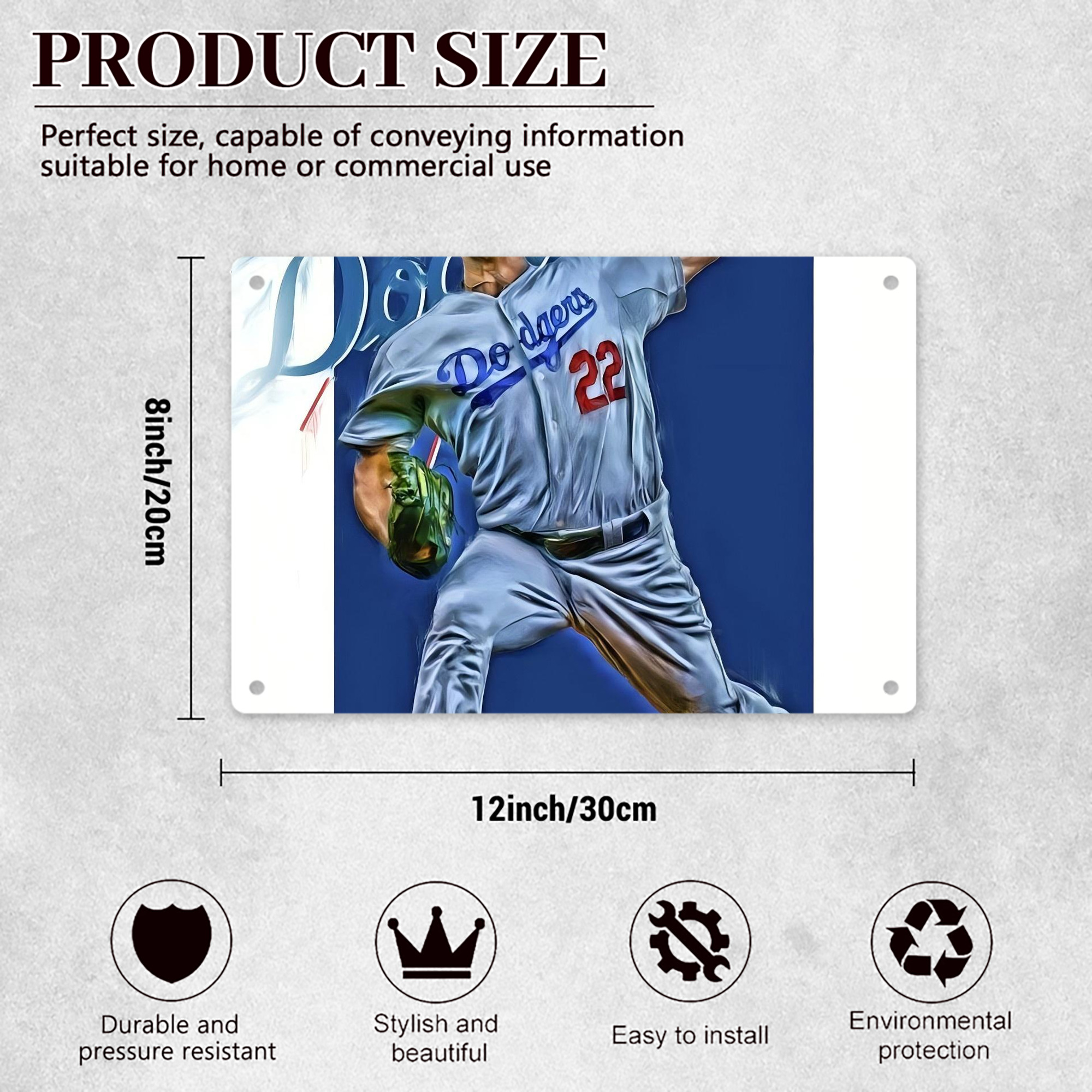 Clayton Kershaw  3K 4 Decorative Aluminum Plaque – Horizontal Design – Durable, Stylish, Easy To Install – Ideal For Home, Office, Bar, And More
