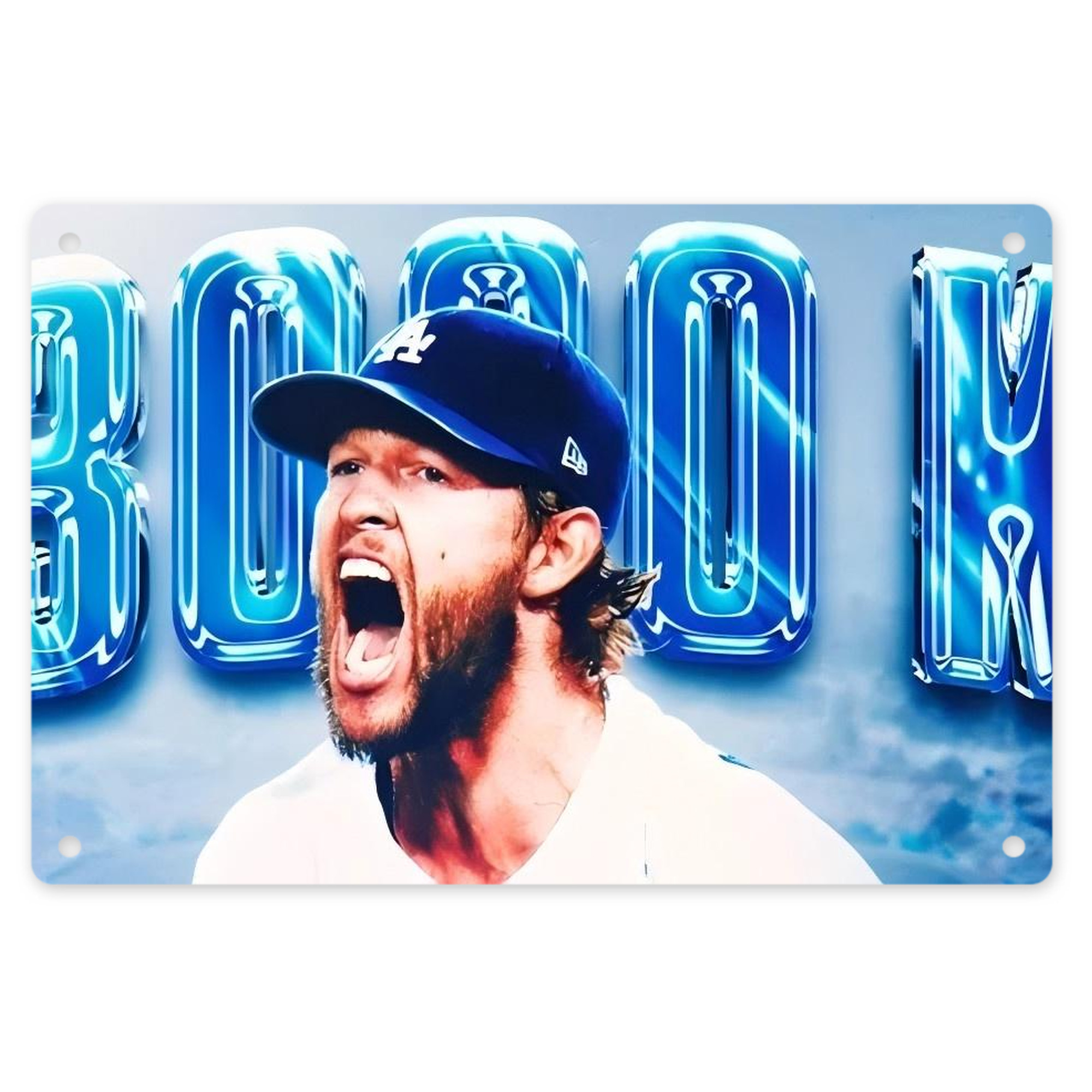 Clayton Kershaw  3K 3 Decorative Aluminum Plaque – Horizontal Design – Durable, Stylish, Easy To Install – Ideal For Home, Office, Bar, And More