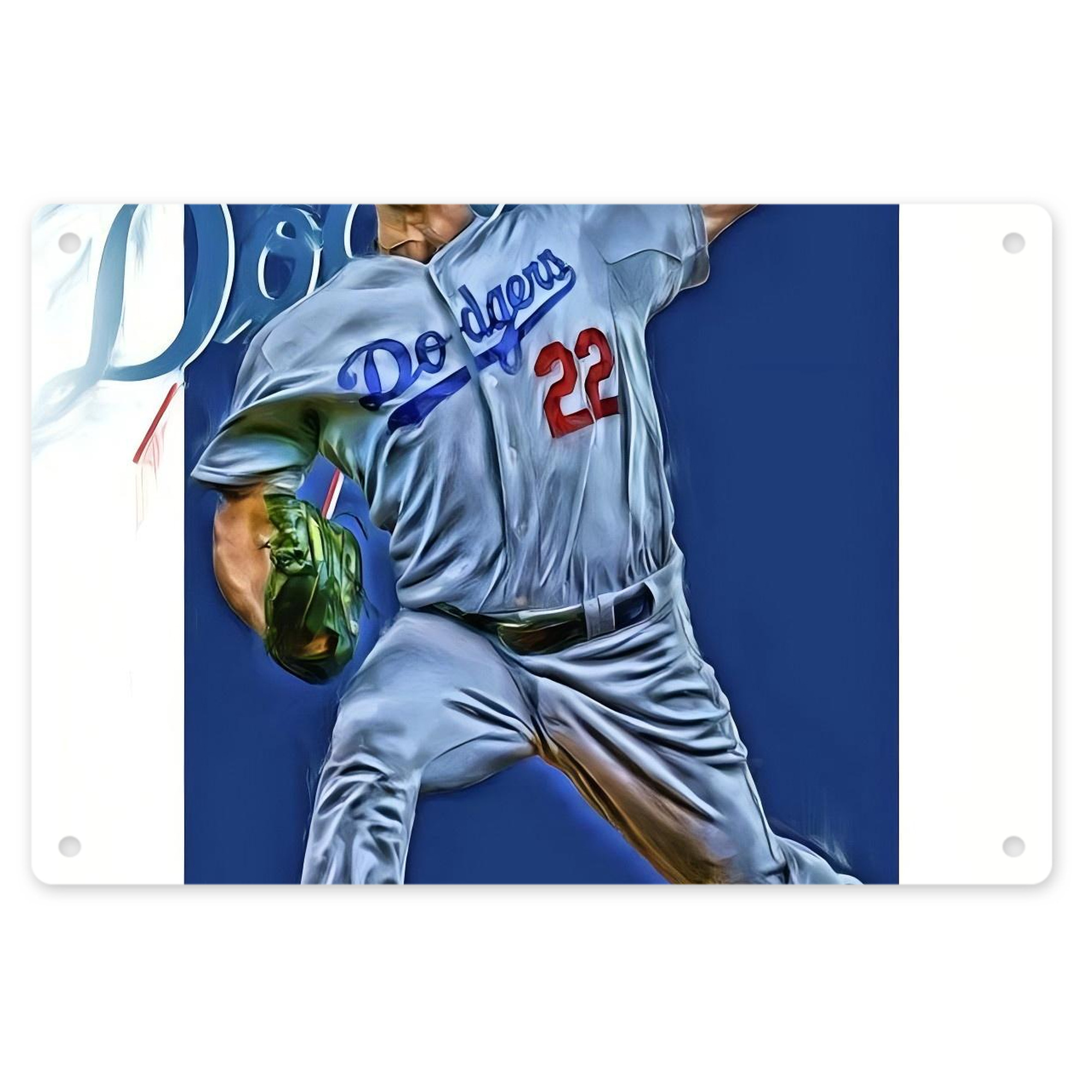 Clayton Kershaw  3K 4 Decorative Aluminum Plaque – Horizontal Design – Durable, Stylish, Easy To Install – Ideal For Home, Office, Bar, And More