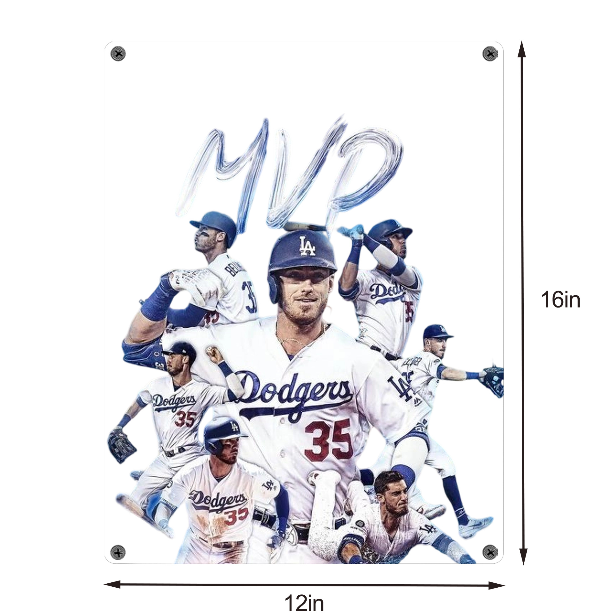 Cody Bellinger 4 Vintage Metal Tin Sign 12x16inch – Retro Wall Art Decor For Home, Bar, Kitchen, Bedroom, Office – Durable Iron Sheet Poster, Easy To Hang, Full-Color Printing