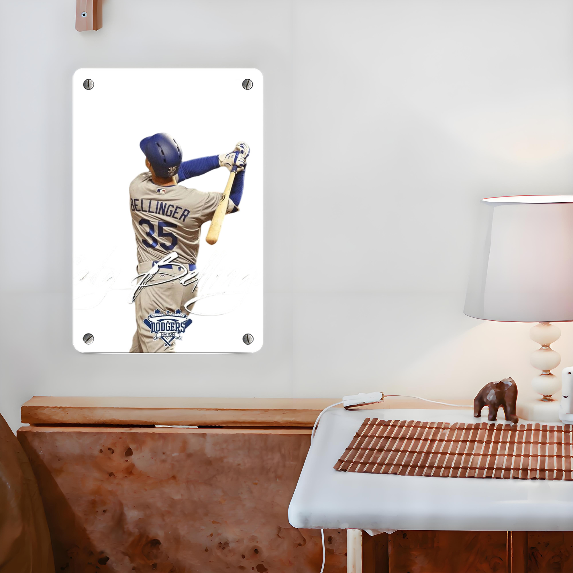 Cody Bellinger 3 Metal Tin Sign 8x12inch - High-Quality Full-Print Decorative Wall Art, Durable Rust-Resistant Metal Plaque For Living Room, Bedroom, Kitchen, Office, Bar Décor