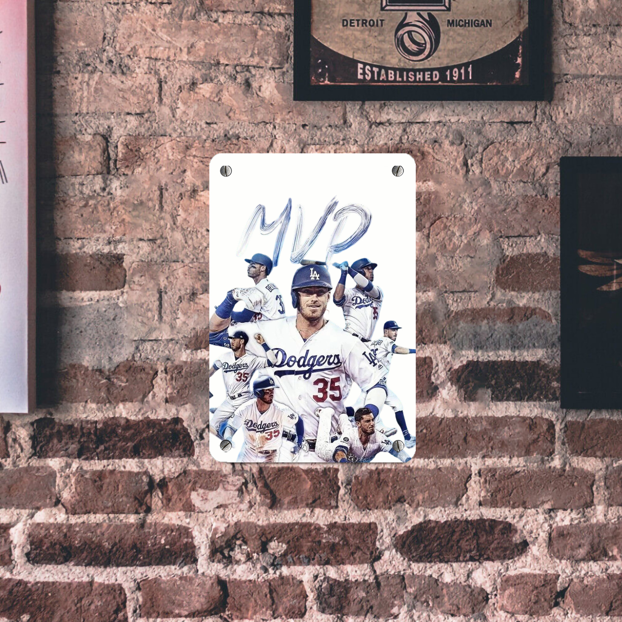 Cody Bellinger 4 Metal Tin Sign 8x12inch - High-Quality Full-Print Decorative Wall Art, Durable Rust-Resistant Metal Plaque For Living Room, Bedroom, Kitchen, Office, Bar Décor