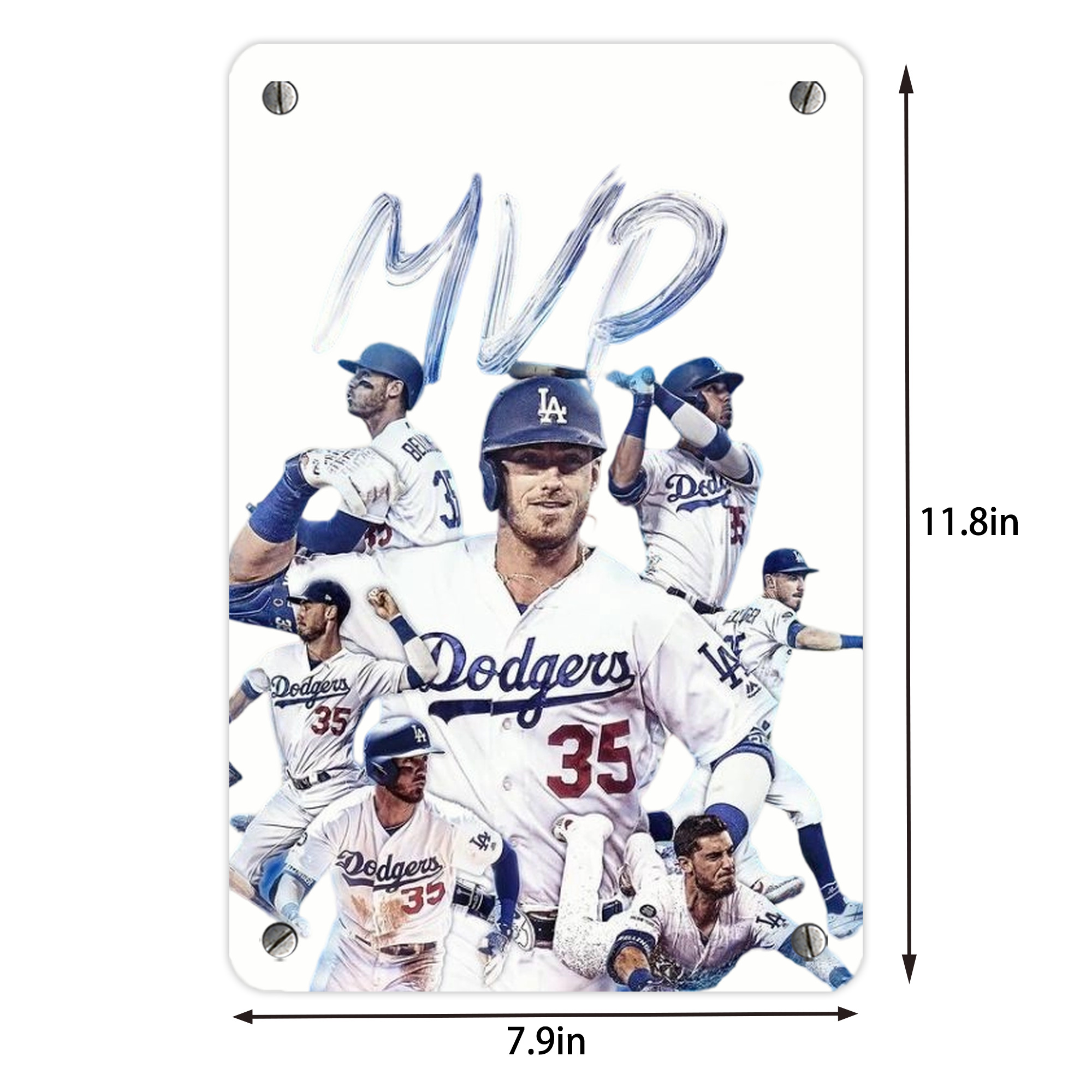 Cody Bellinger 4 Metal Tin Sign 8x12inch - High-Quality Full-Print Decorative Wall Art, Durable Rust-Resistant Metal Plaque For Living Room, Bedroom, Kitchen, Office, Bar Décor