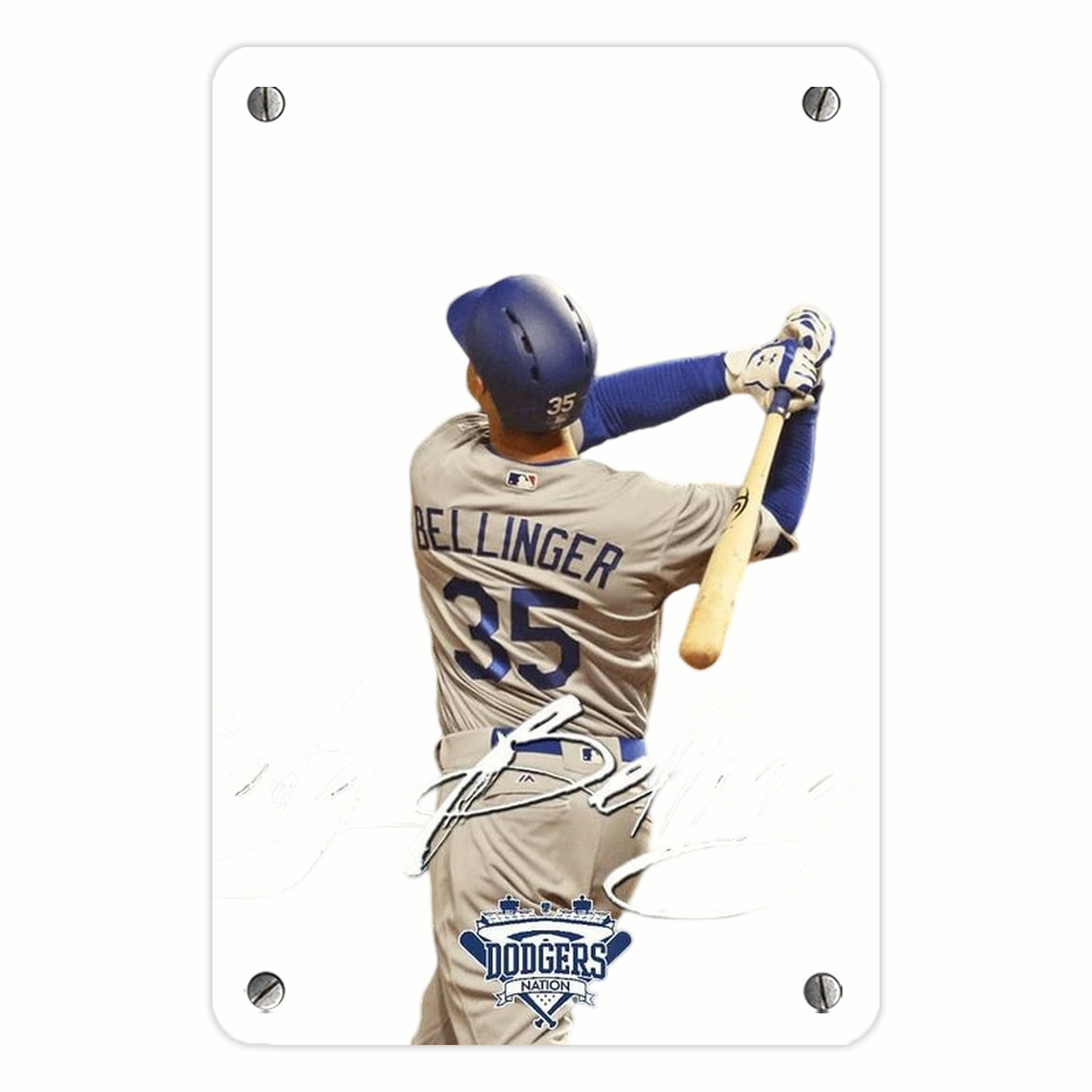 Cody Bellinger 3 Metal Tin Sign 8x12inch - High-Quality Full-Print Decorative Wall Art, Durable Rust-Resistant Metal Plaque For Living Room, Bedroom, Kitchen, Office, Bar Décor