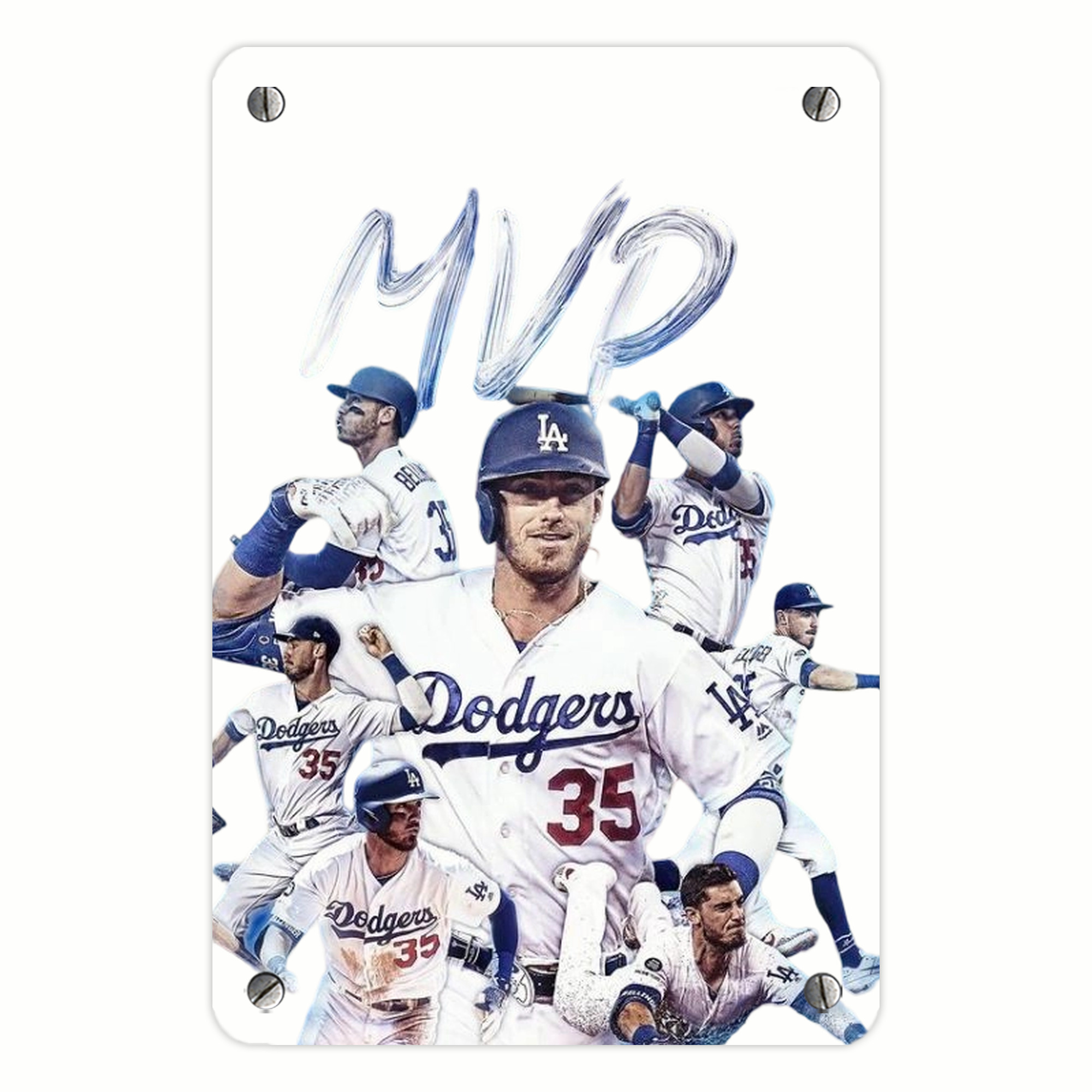 Cody Bellinger 4 Metal Tin Sign 8x12inch - High-Quality Full-Print Decorative Wall Art, Durable Rust-Resistant Metal Plaque For Living Room, Bedroom, Kitchen, Office, Bar Décor