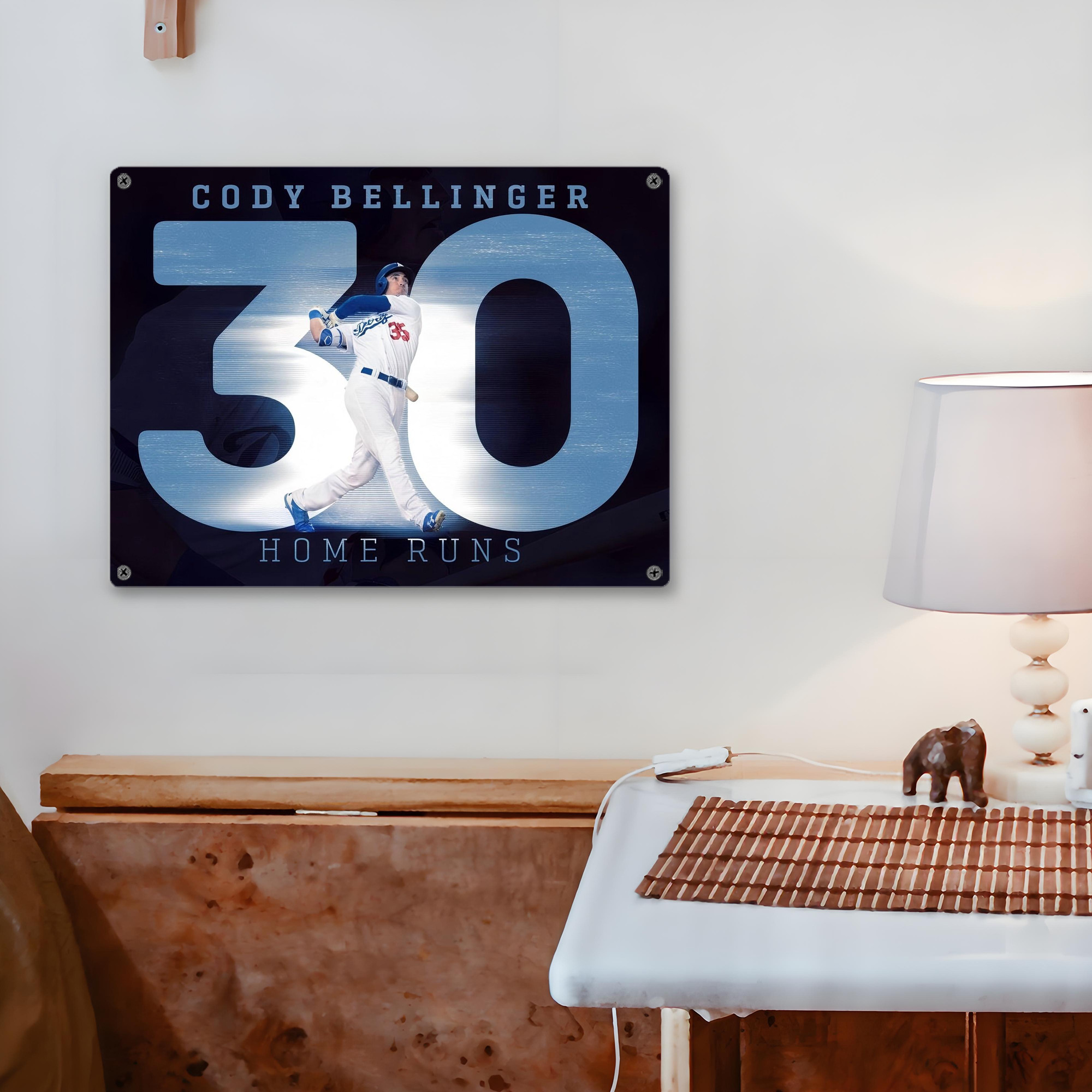 Cody Bellinger 2 Vintage Metal Tin Sign 16x12 – Full-Print Iron Wall Decor – Durable, Fade-Resistant – Easy To Hang – Ideal For Home, Bar, Kitchen & Office Decor