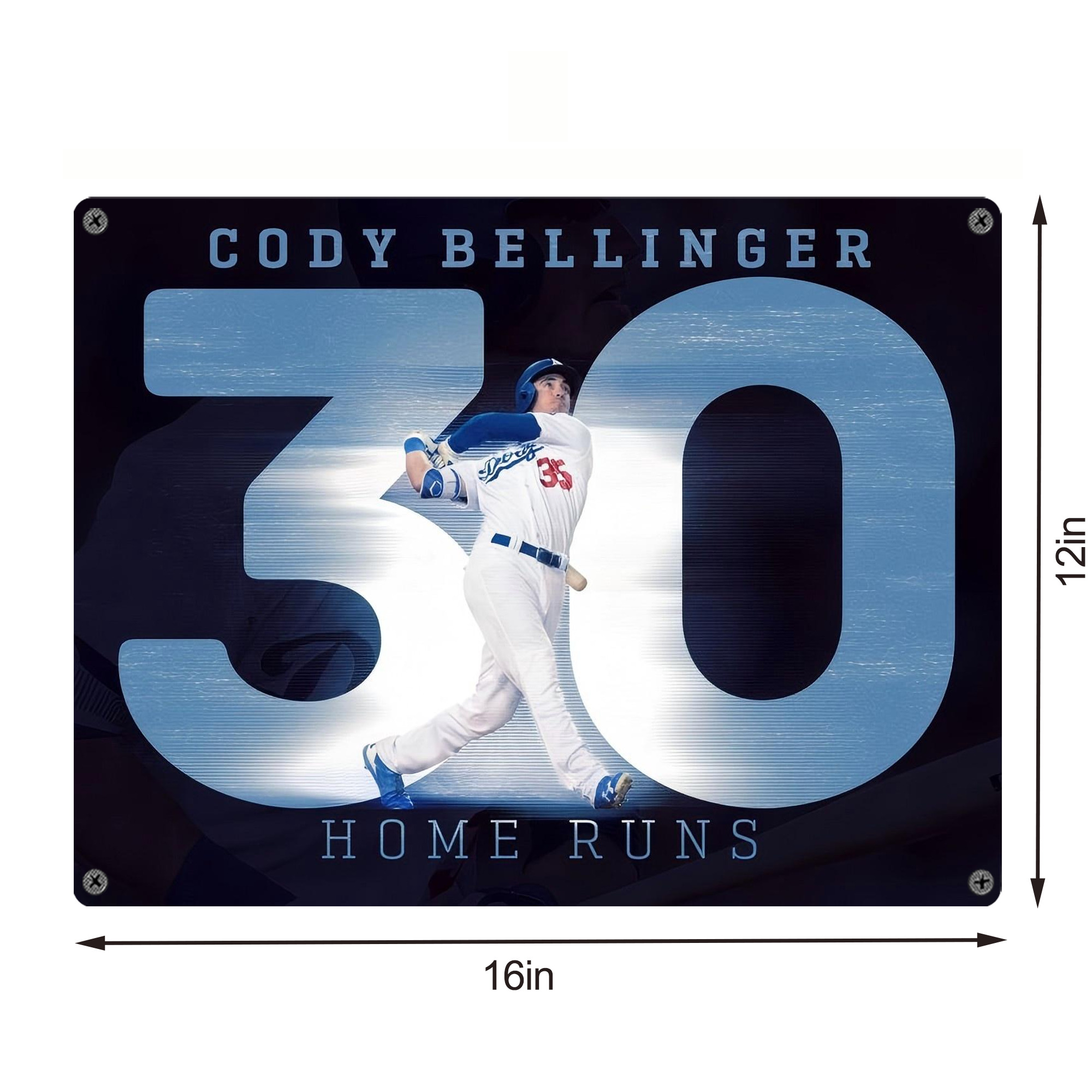 Cody Bellinger 2 Vintage Metal Tin Sign 16x12 – Full-Print Iron Wall Decor – Durable, Fade-Resistant – Easy To Hang – Ideal For Home, Bar, Kitchen & Office Decor