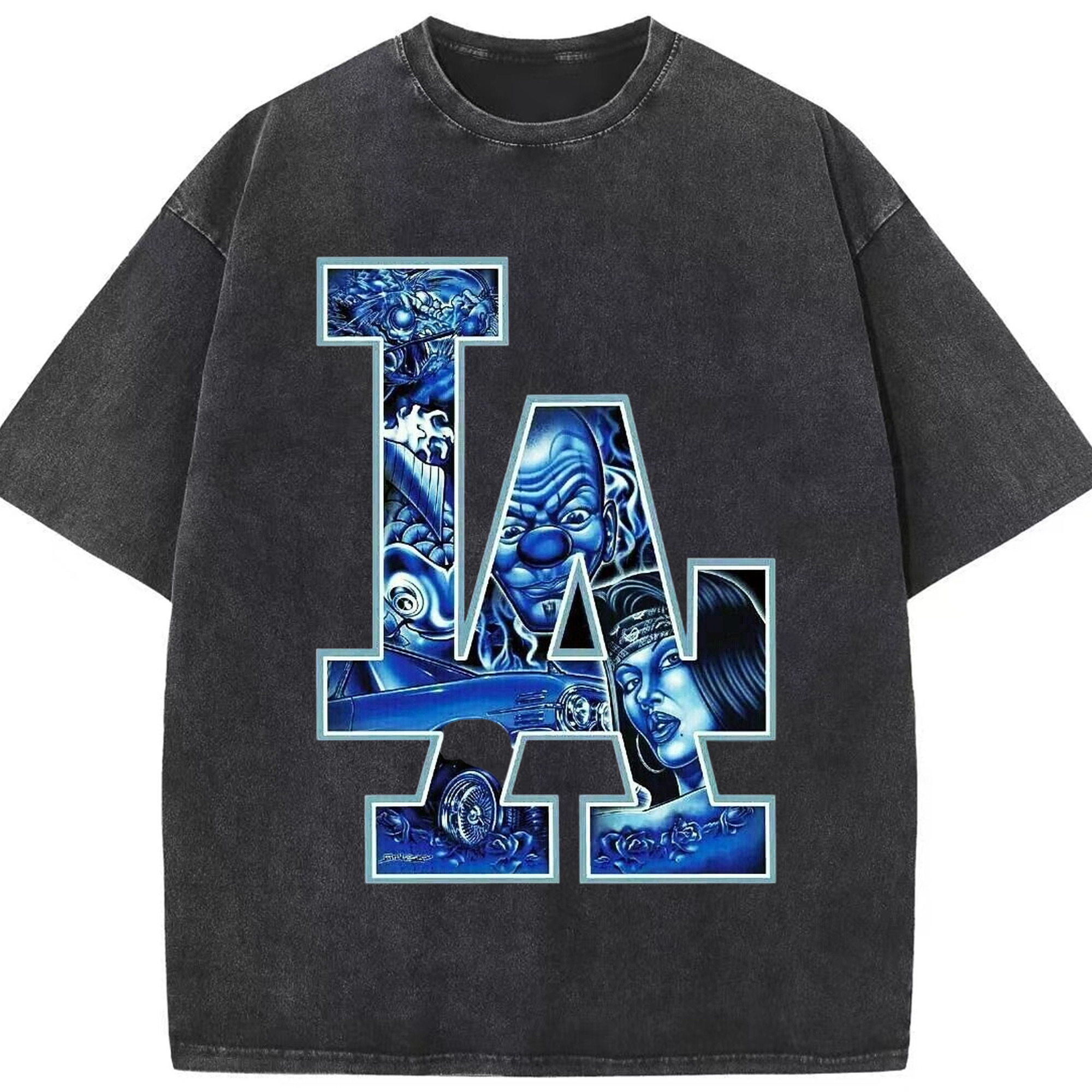  Washed Vintage Look 230g Cotton Oversized T-Shirt With Front Heat Transfer Print – Soft, Lightweight, Stylish Fit – Comfortable Casual Wear For Sports & Everyday Use