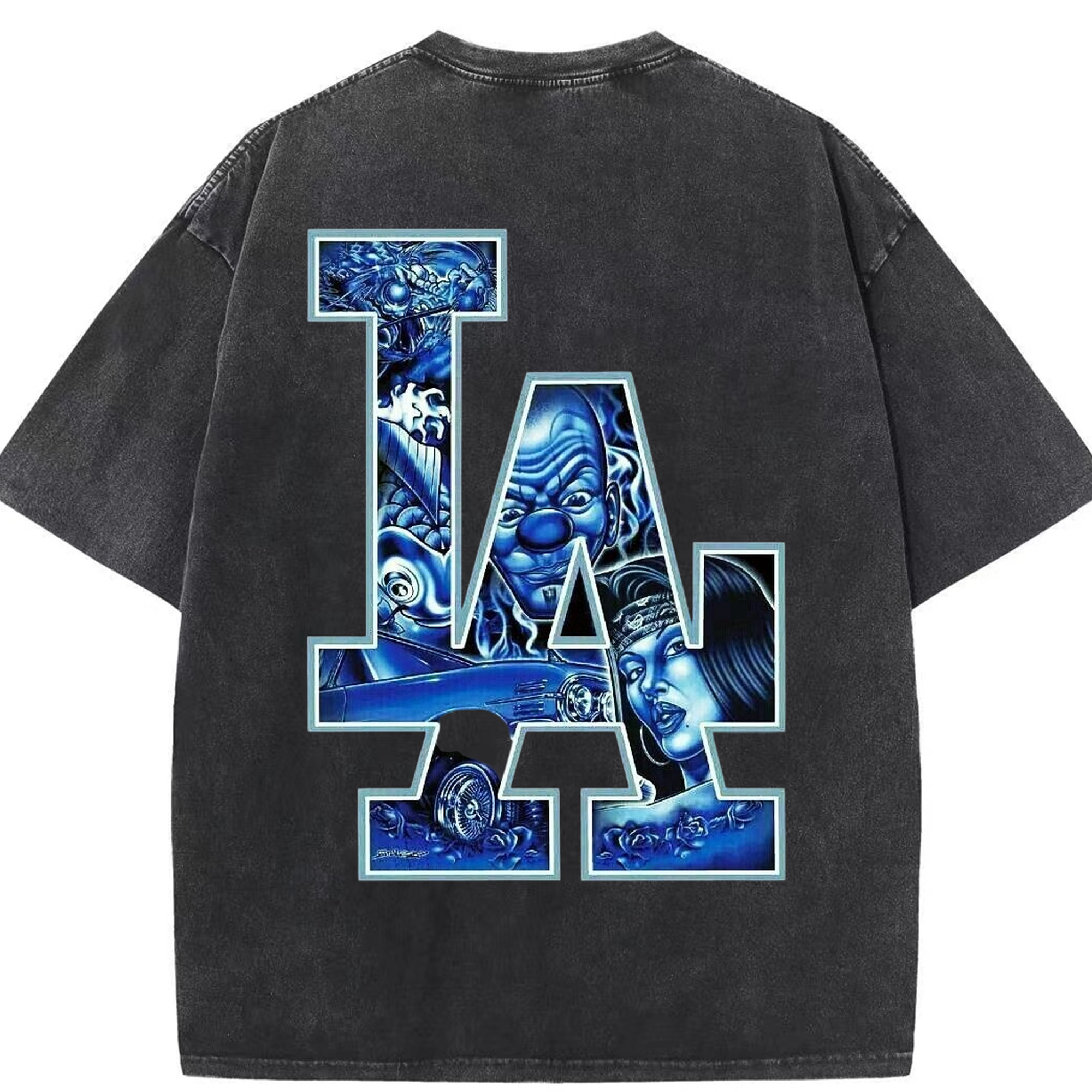  Washed Vintage 230g Cotton Oversized T-Shirt With Back Heat Transfer Print – Soft, Lightweight & Stylish – Comfortable Casual Wear For Sports & Everyday Use