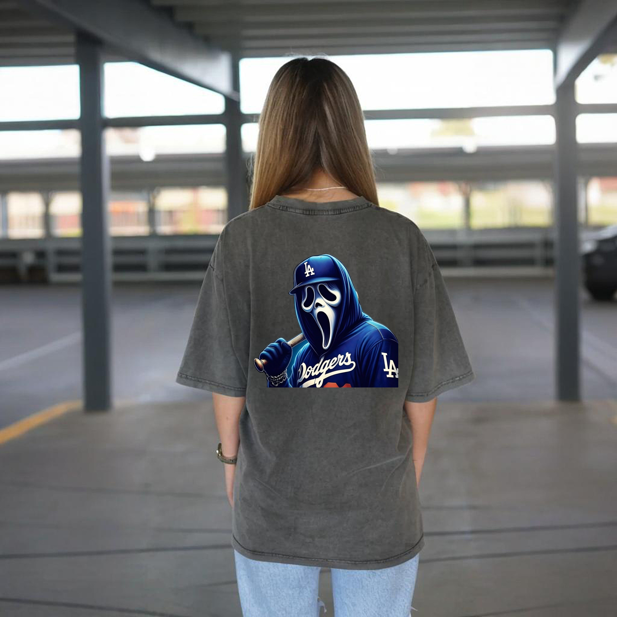  Washed Vintage 230g Cotton Oversized T-Shirt With Back Heat Transfer Print – Soft, Lightweight & Stylish – Comfortable Casual Wear For Sports & Everyday Use