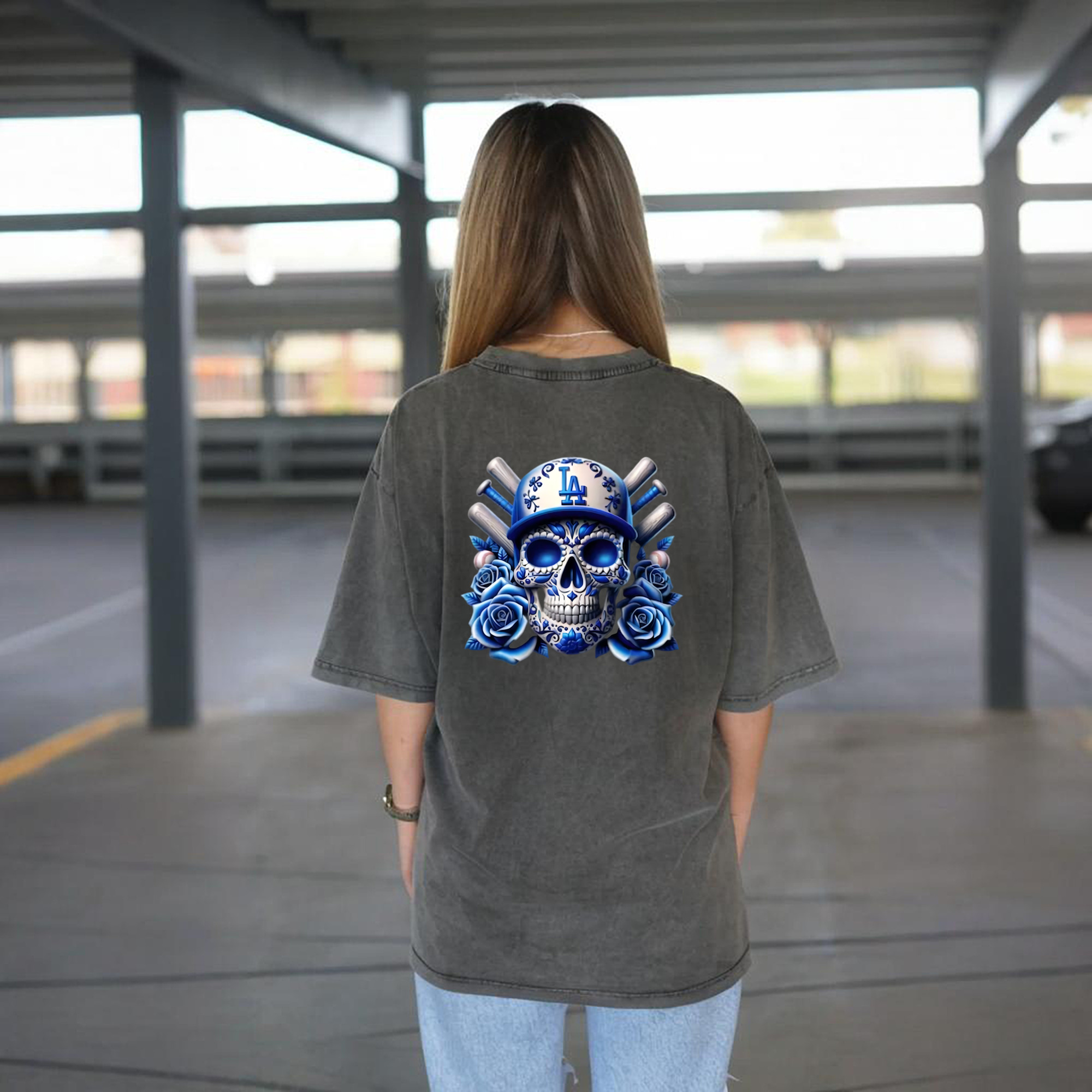  Washed Vintage 230g Cotton Oversized T-Shirt With Back Heat Transfer Print – Soft, Lightweight & Stylish – Comfortable Casual Wear For Sports & Everyday Use