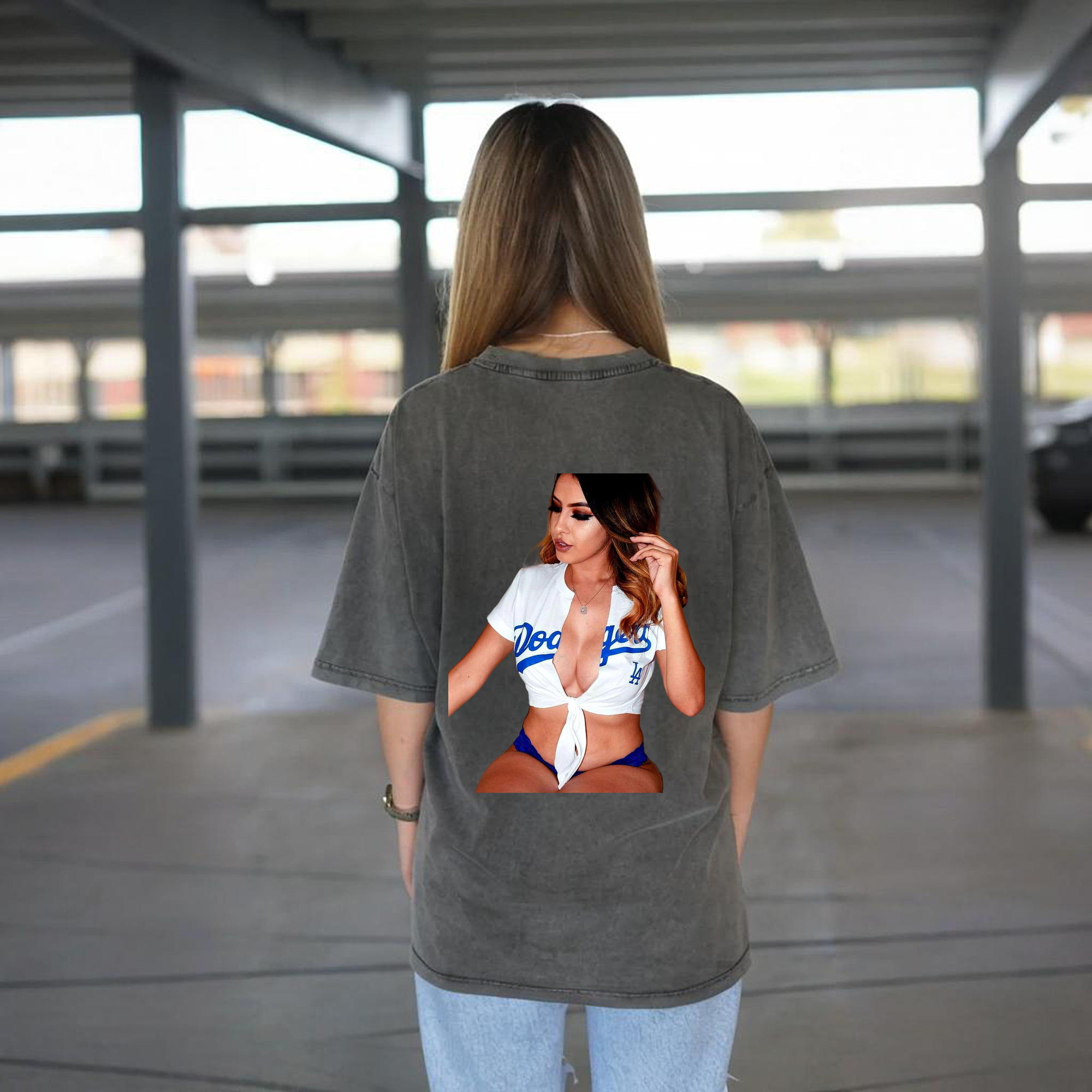  Washed Vintage 230g Cotton Oversized T-Shirt With Back Heat Transfer Print – Soft, Lightweight & Stylish – Comfortable Casual Wear For Sports & Everyday Use