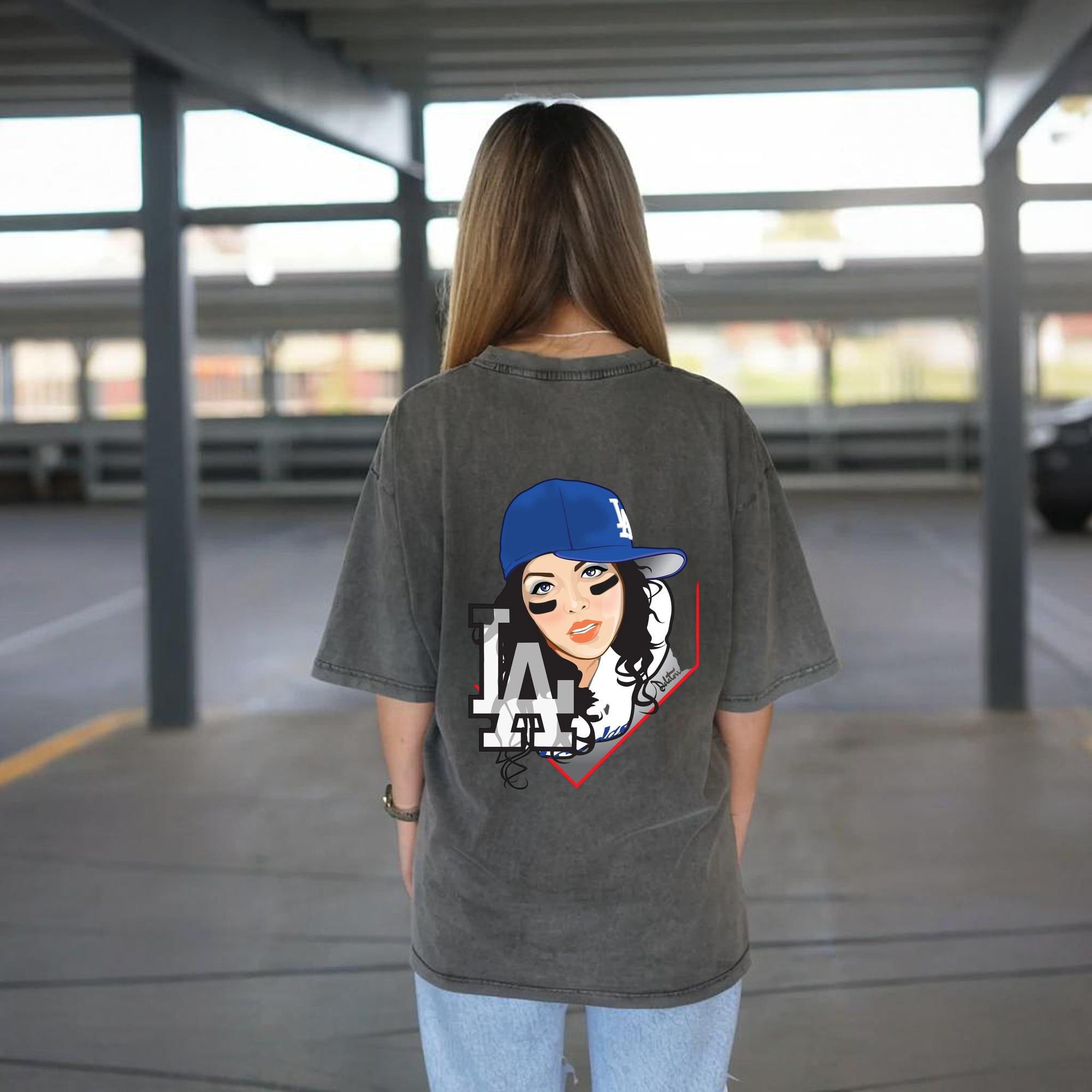  Washed Vintage 230g Cotton Oversized T-Shirt With Back Heat Transfer Print – Soft, Lightweight & Stylish – Comfortable Casual Wear For Sports & Everyday Use