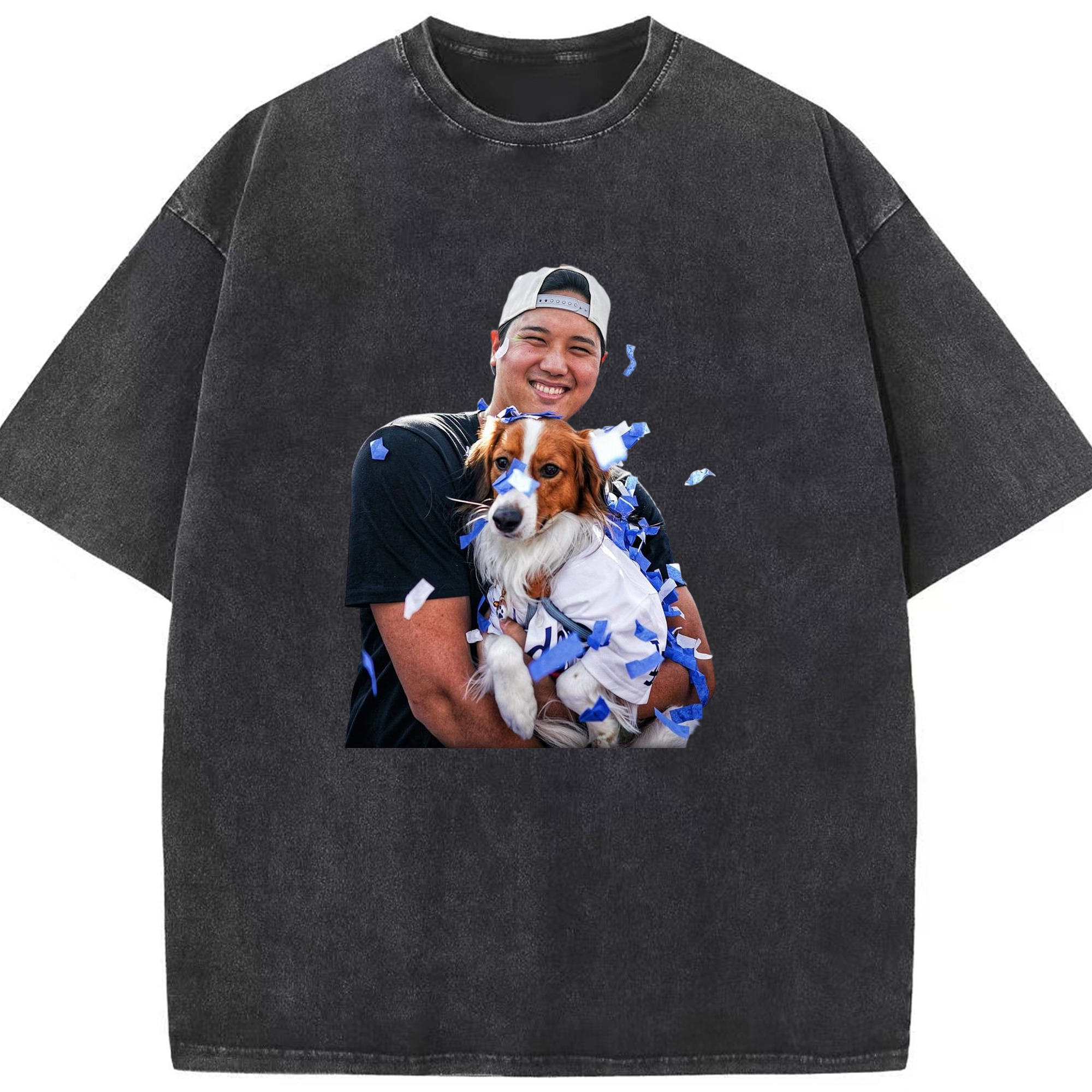  Washed Vintage Look 230g Cotton Oversized T-Shirt With Front Heat Transfer Print – Soft, Lightweight, Stylish Fit – Comfortable Casual Wear For Sports & Everyday Use