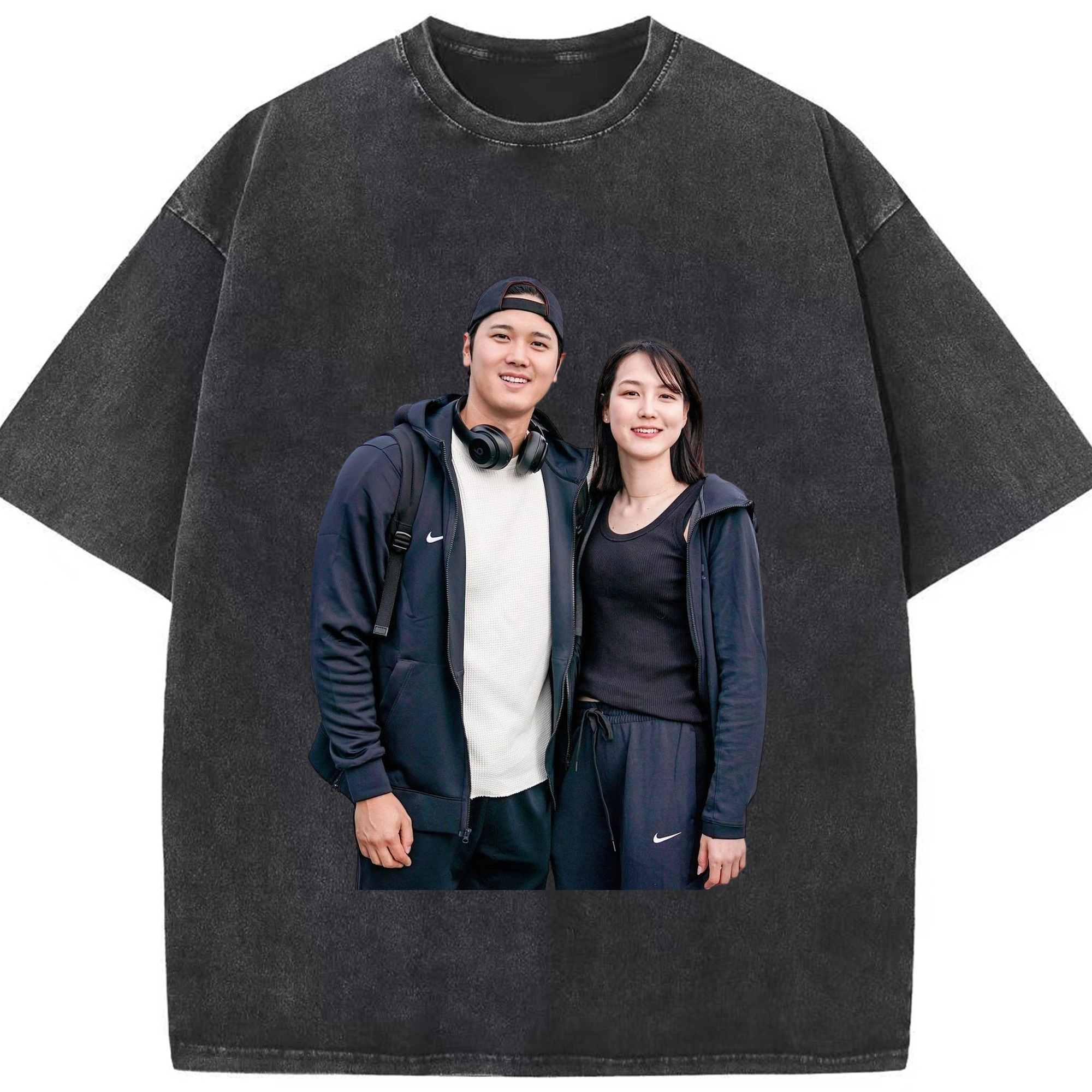  Washed Vintage Look 230g Cotton Oversized T-Shirt With Front Heat Transfer Print – Soft, Lightweight, Stylish Fit – Comfortable Casual Wear For Sports & Everyday Use