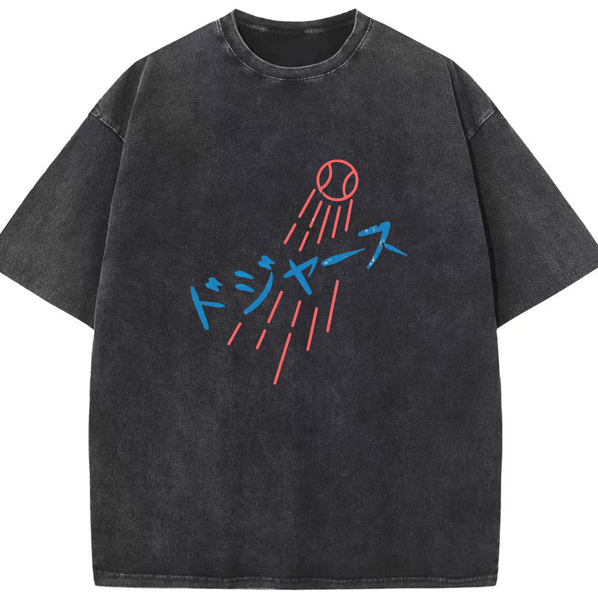  Washed Vintage Look 230g Cotton Oversized T-Shirt With Front Heat Transfer Print – Soft, Lightweight, Stylish Fit – Comfortable Casual Wear For Sports & Everyday Use