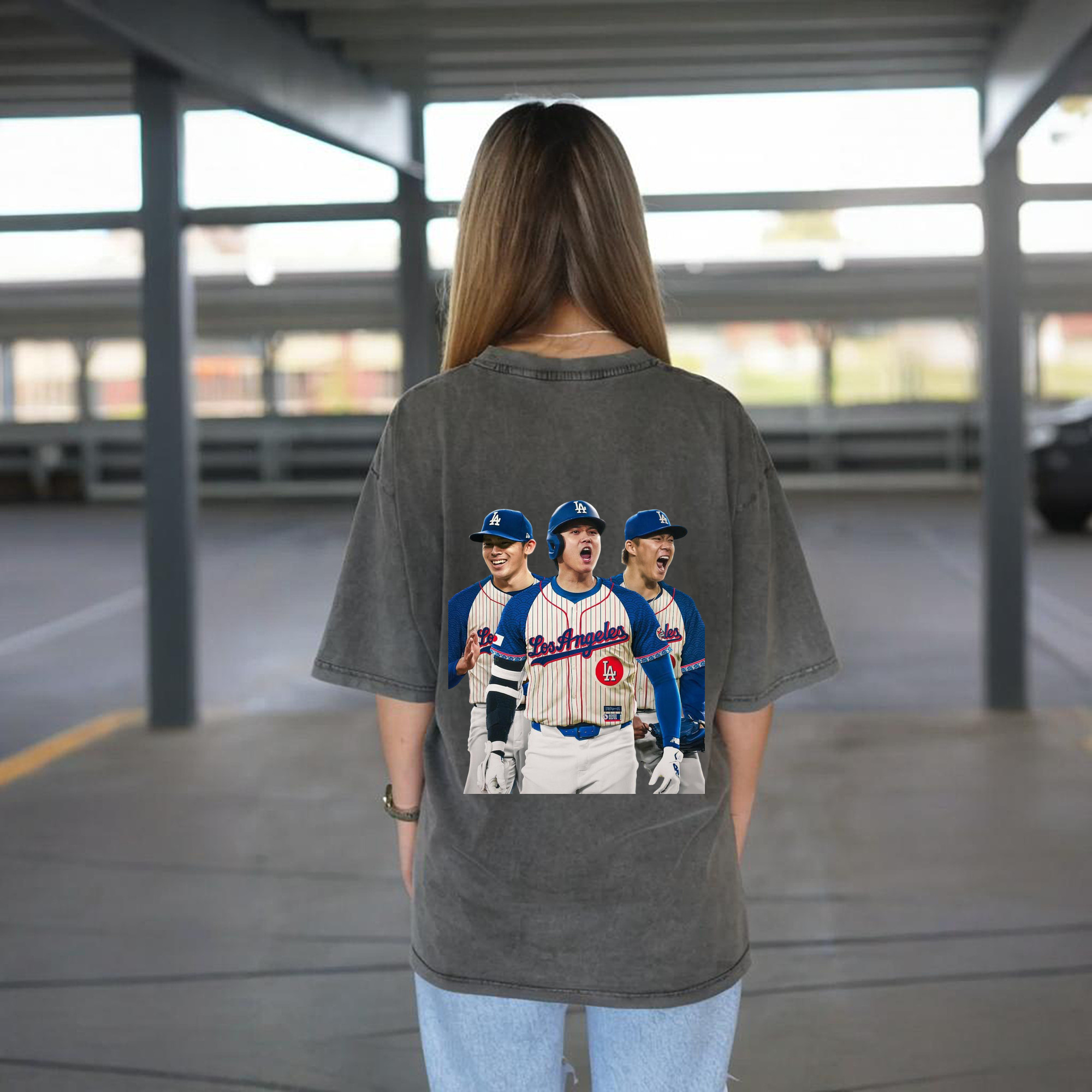  Washed Vintage 230g Cotton Oversized T-Shirt With Back Heat Transfer Print – Soft, Lightweight & Stylish – Comfortable Casual Wear For Sports & Everyday Use