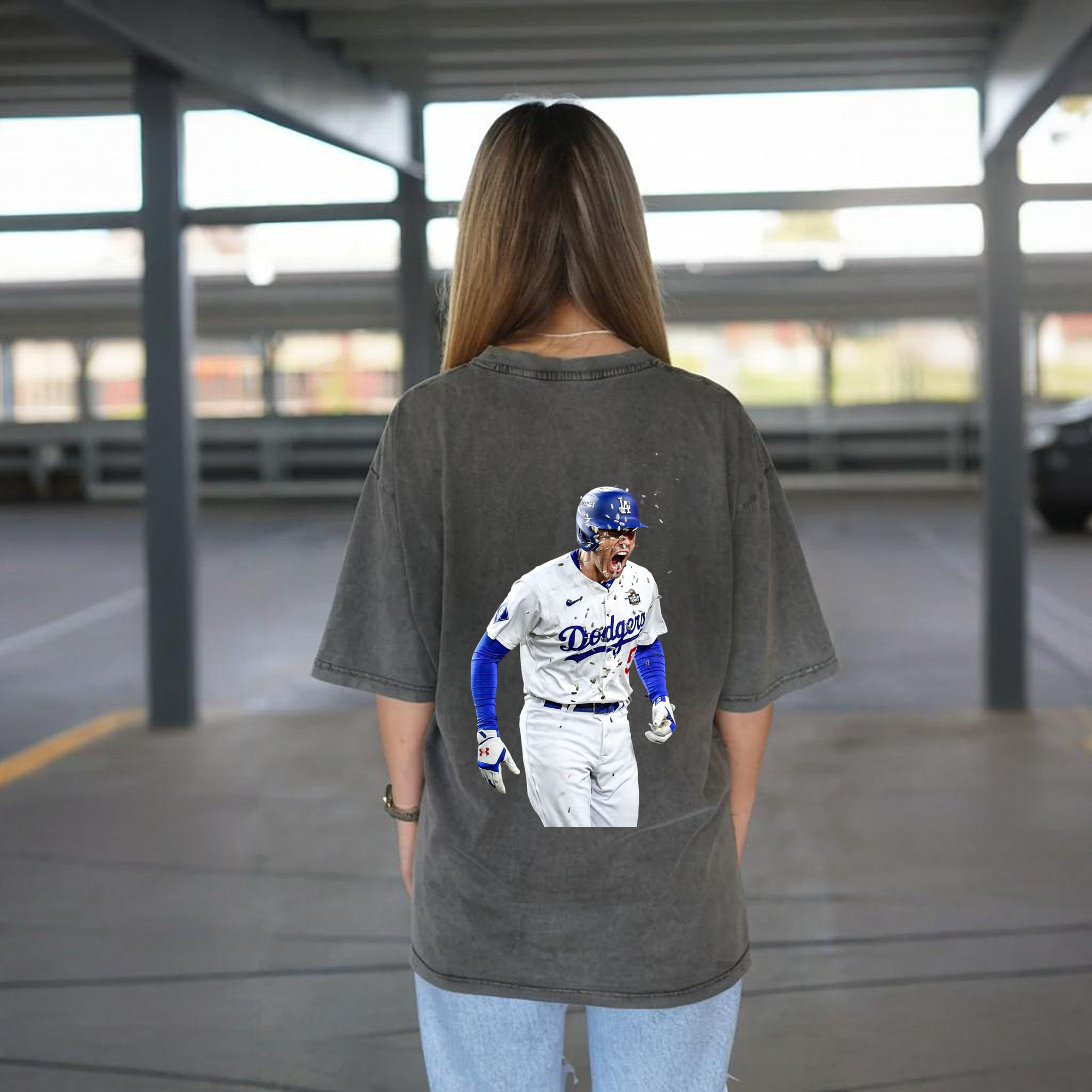  Washed Vintage 230g Cotton Oversized T-Shirt With Back Heat Transfer Print – Soft, Lightweight & Stylish – Comfortable Casual Wear For Sports & Everyday Use