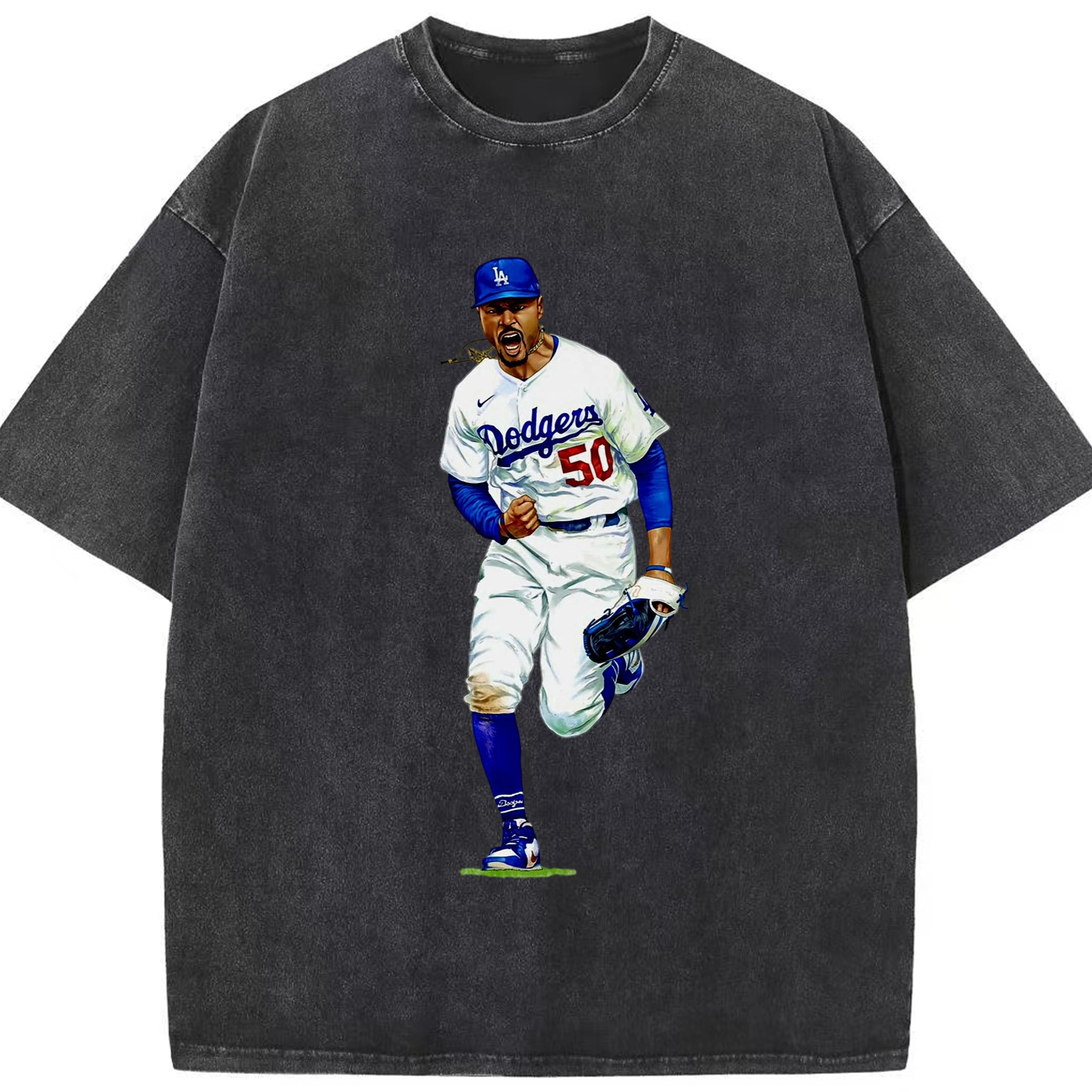  Washed Vintage Look 230g Cotton Oversized T-Shirt With Front Heat Transfer Print – Soft, Lightweight, Stylish Fit – Comfortable Casual Wear For Sports & Everyday Use