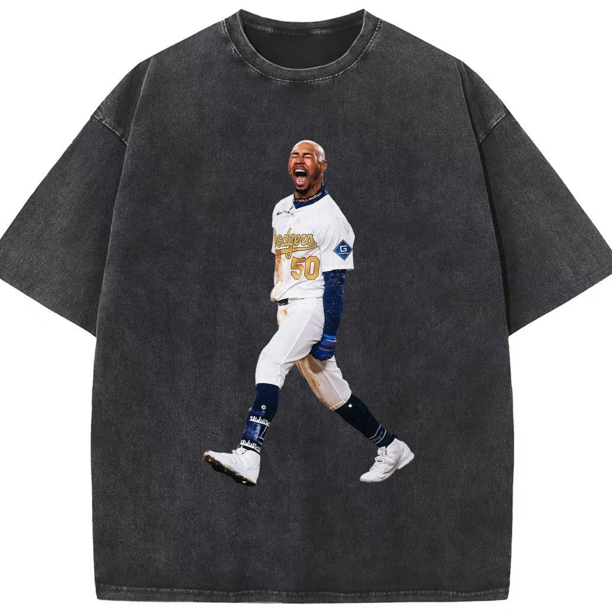  Washed Vintage Look 230g Cotton Oversized T-Shirt With Front Heat Transfer Print – Soft, Lightweight, Stylish Fit – Comfortable Casual Wear For Sports & Everyday Use