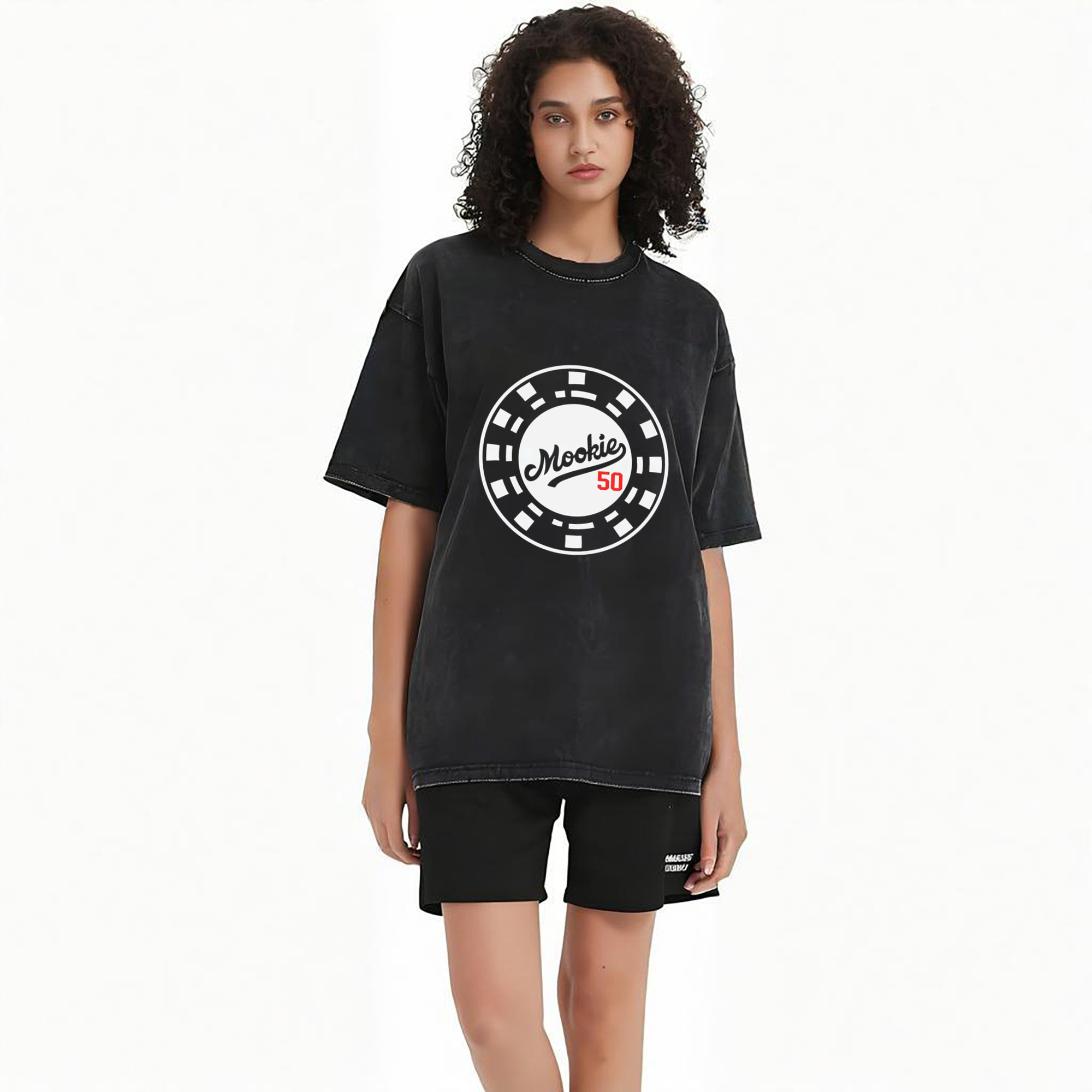  Washed Vintage Look 230g Cotton Oversized T-Shirt With Front Heat Transfer Print – Soft, Lightweight, Stylish Fit – Comfortable Casual Wear For Sports & Everyday Use