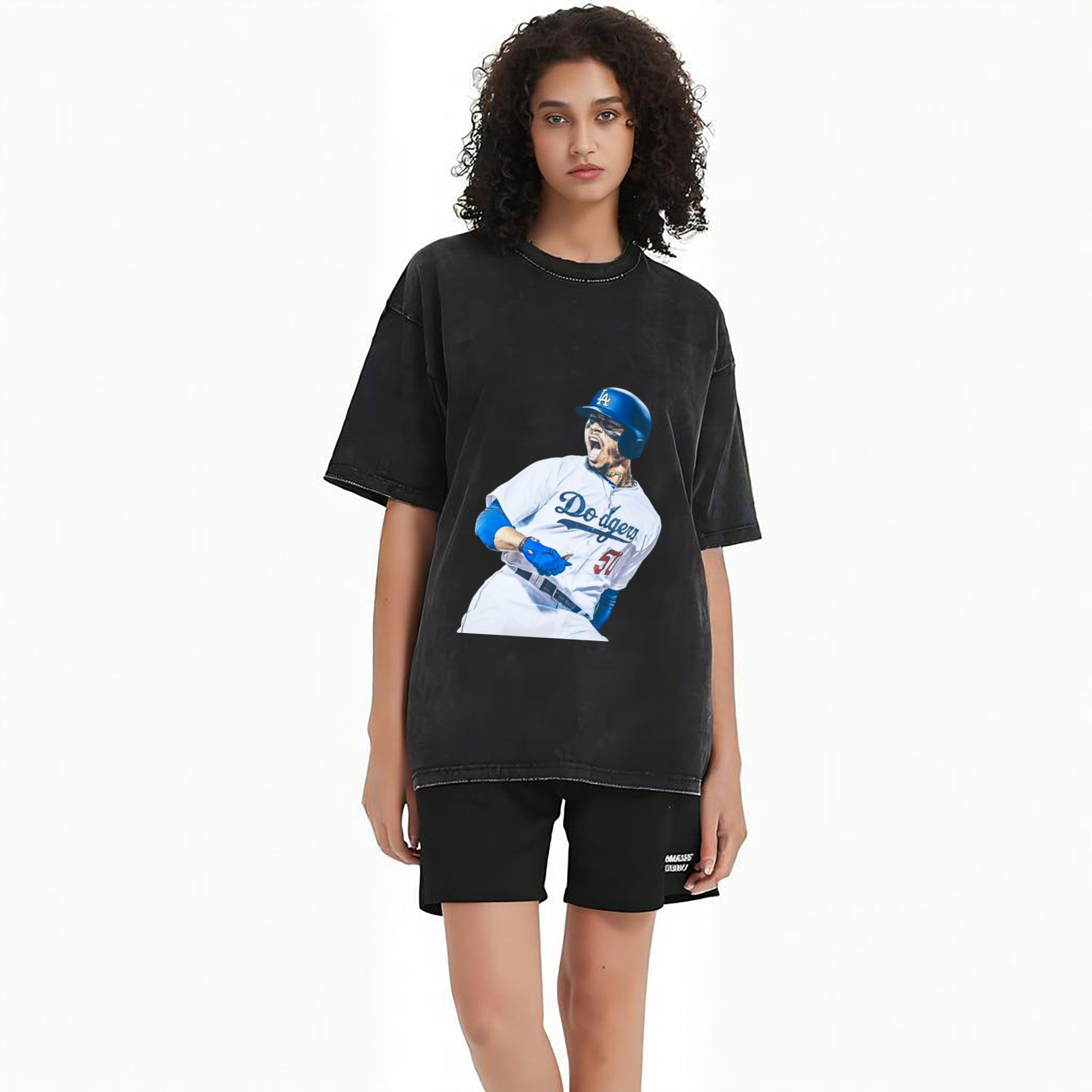  Washed Vintage Look 230g Cotton Oversized T-Shirt With Front Heat Transfer Print – Soft, Lightweight, Stylish Fit – Comfortable Casual Wear For Sports & Everyday Use