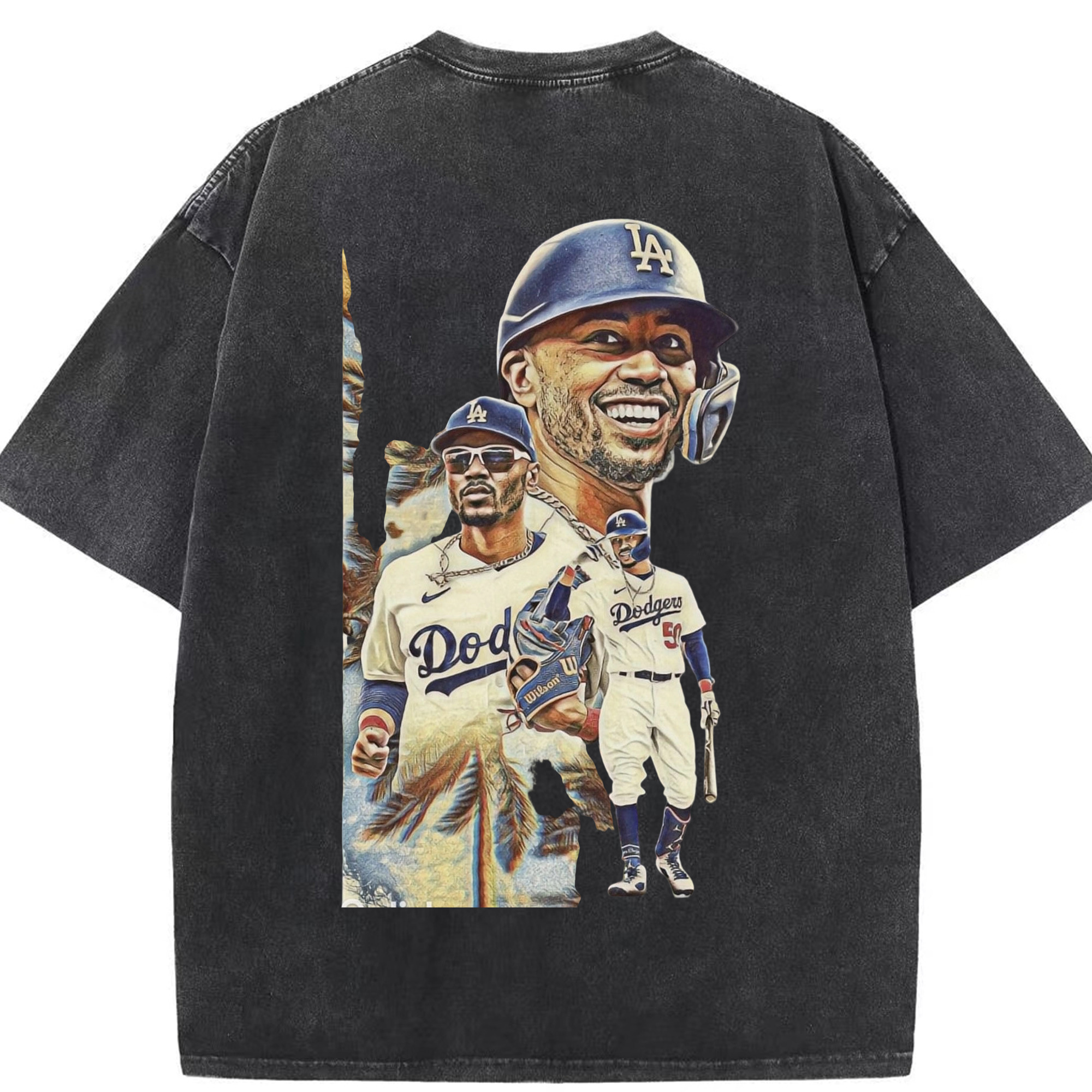  Washed Vintage 230g Cotton Oversized T-Shirt With Back Heat Transfer Print – Soft, Lightweight & Stylish – Comfortable Casual Wear For Sports & Everyday Use