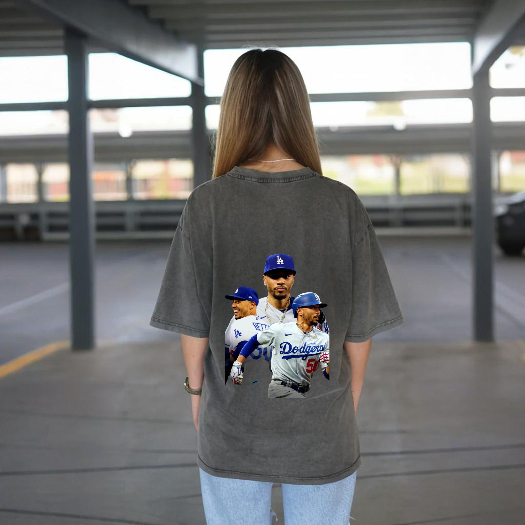  Washed Vintage 230g Cotton Oversized T-Shirt With Back Heat Transfer Print – Soft, Lightweight & Stylish – Comfortable Casual Wear For Sports & Everyday Use