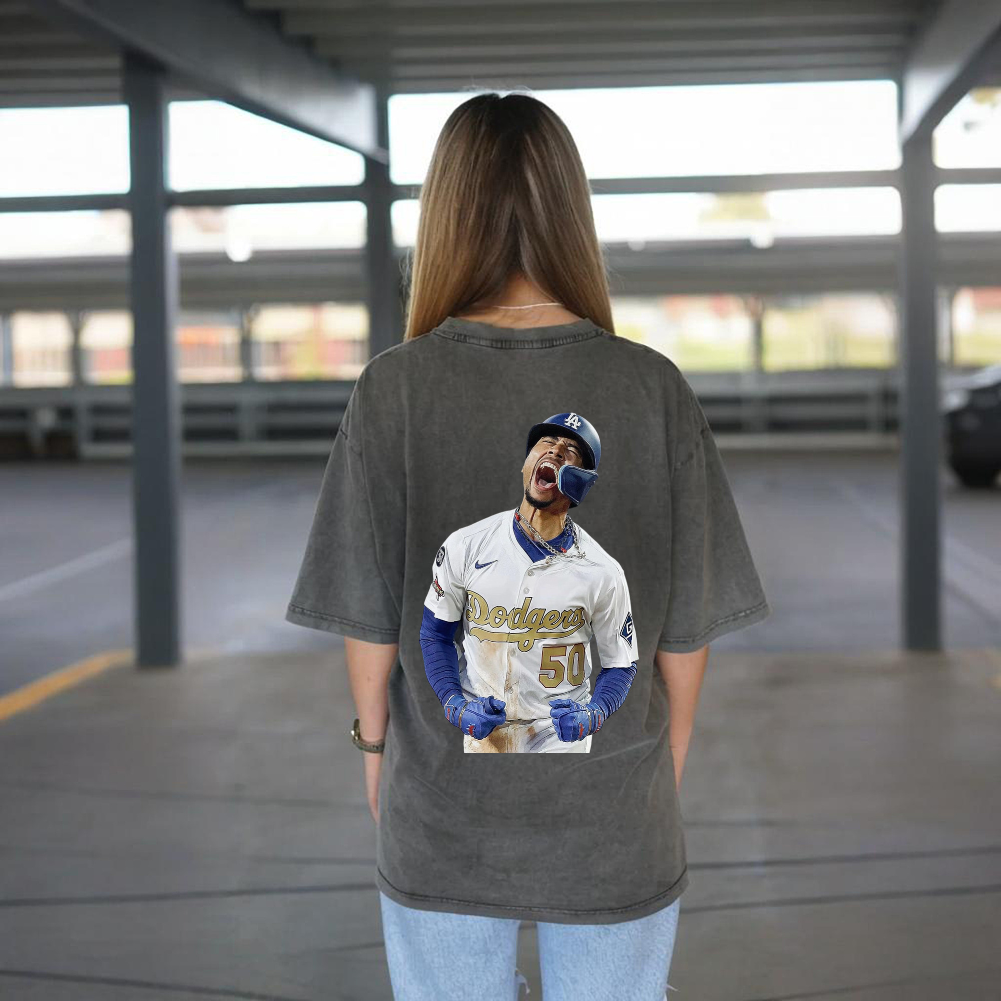  Washed Vintage 230g Cotton Oversized T-Shirt With Back Heat Transfer Print – Soft, Lightweight & Stylish – Comfortable Casual Wear For Sports & Everyday Use