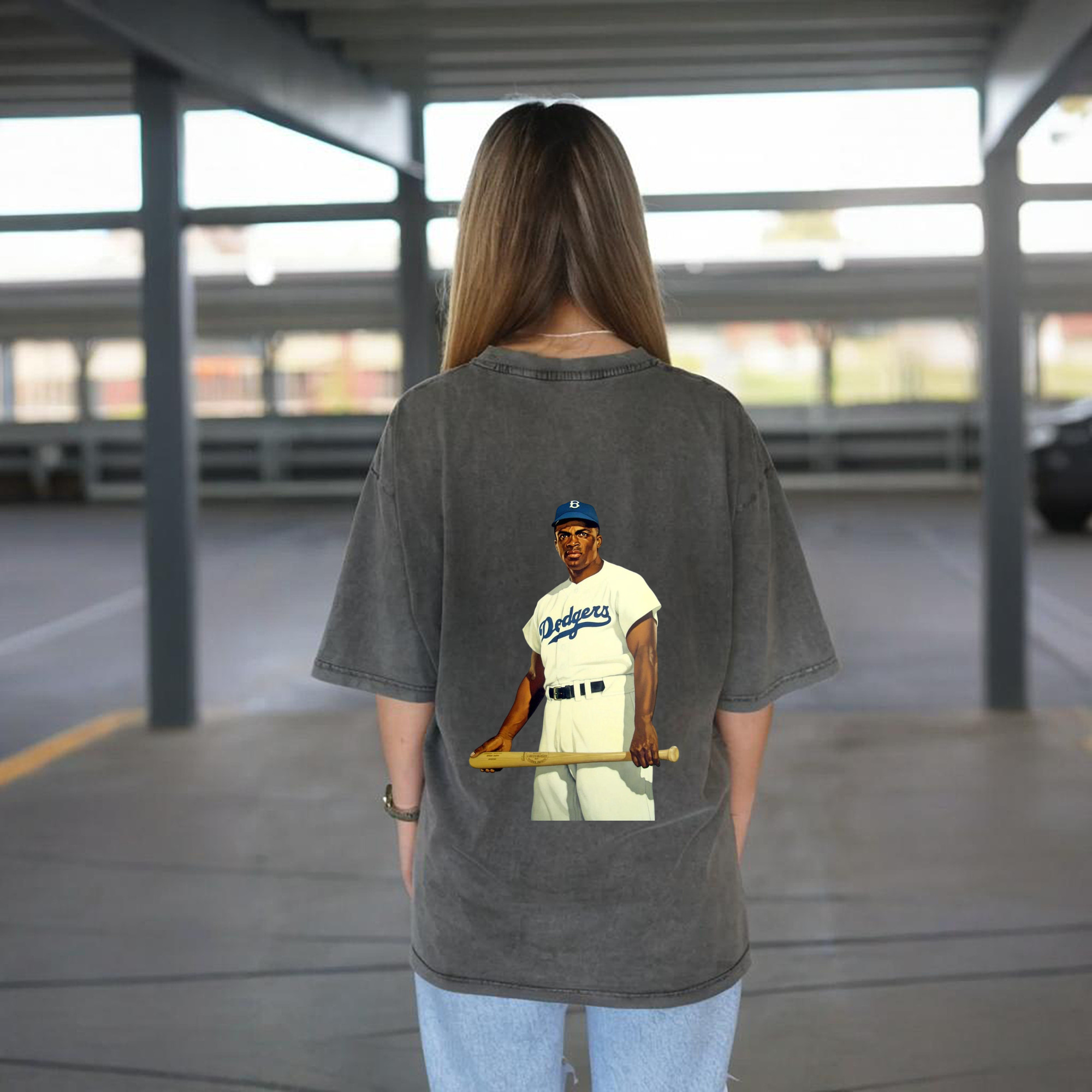  Washed Vintage 230g Cotton Oversized T-Shirt With Back Heat Transfer Print – Soft, Lightweight & Stylish – Comfortable Casual Wear For Sports & Everyday Use