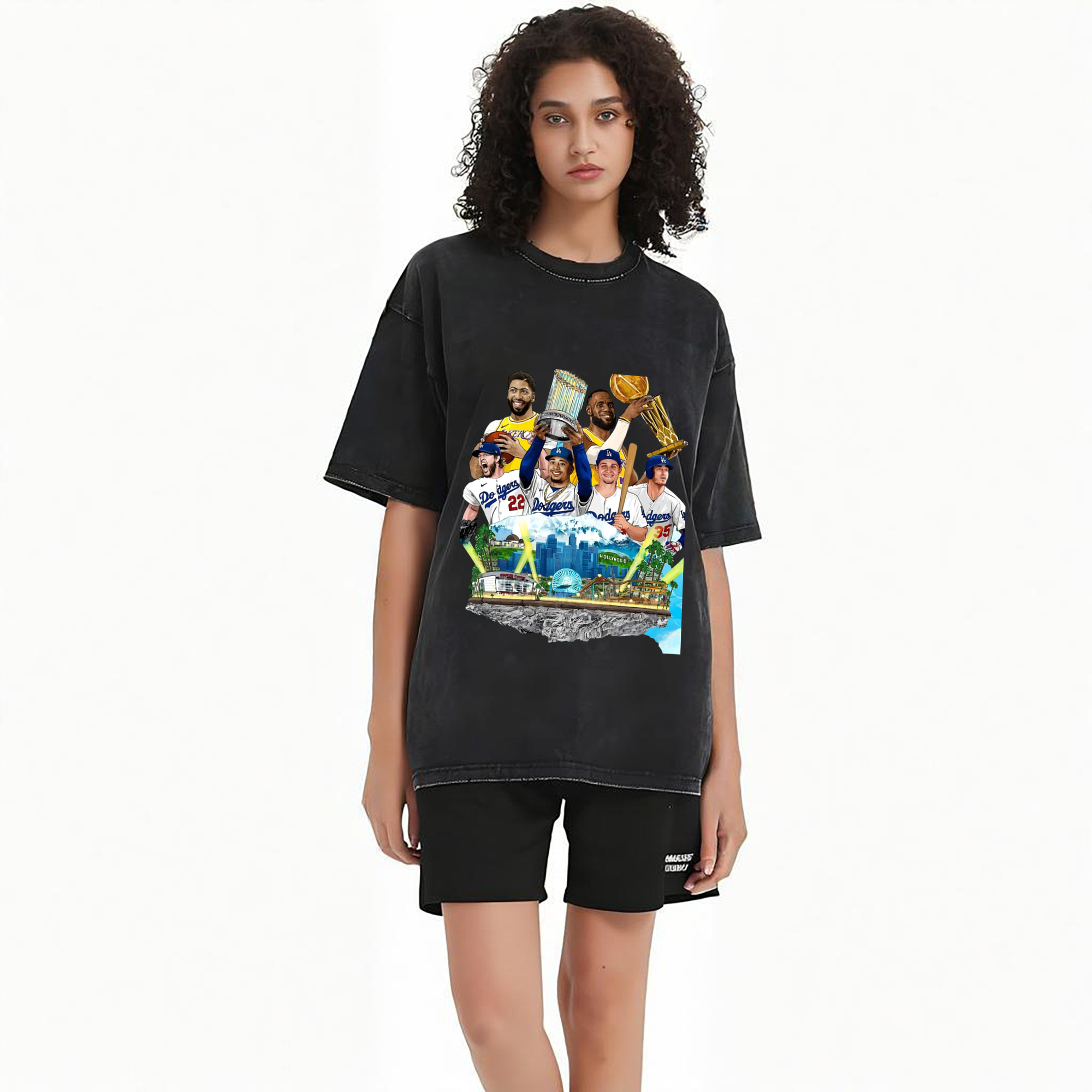  Washed Vintage Look 230g Cotton Oversized T-Shirt With Front Heat Transfer Print – Soft, Lightweight, Stylish Fit – Comfortable Casual Wear For Sports & Everyday Use