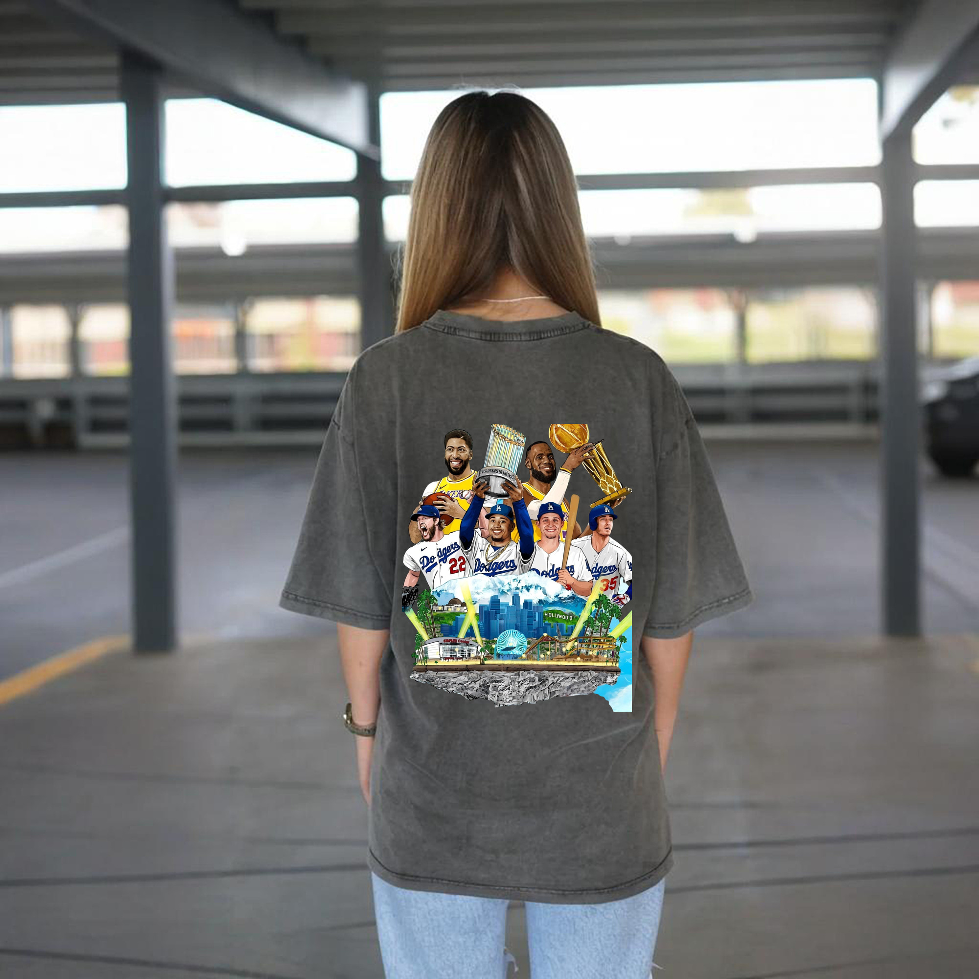  Washed Vintage 230g Cotton Oversized T-Shirt With Back Heat Transfer Print – Soft, Lightweight & Stylish – Comfortable Casual Wear For Sports & Everyday Use