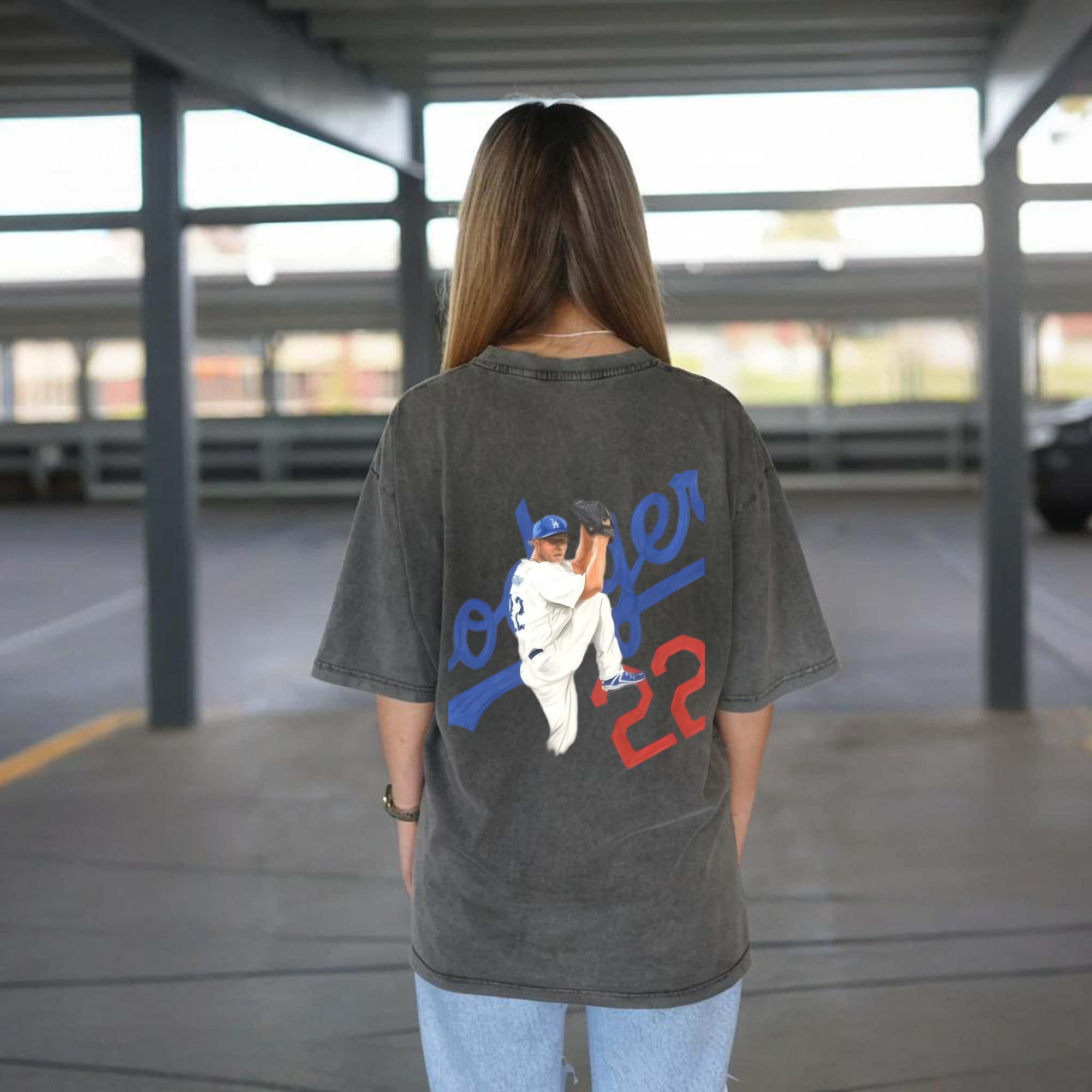  Washed Vintage 230g Cotton Oversized T-Shirt With Back Heat Transfer Print – Soft, Lightweight & Stylish – Comfortable Casual Wear For Sports & Everyday Use