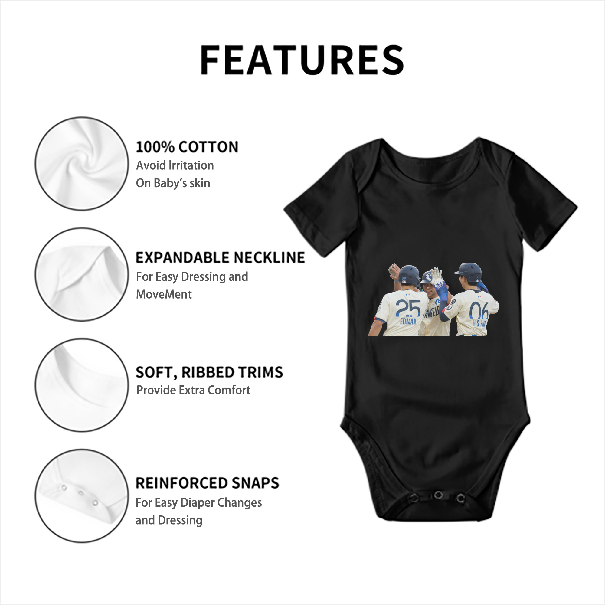  Baby Short Sleeve Romper – 100% Cotton Soft & Breathable Digital Print Onesie With Easy Snap Closure And Envelope Shoulder – Comfortable For Daily Wear & Travel