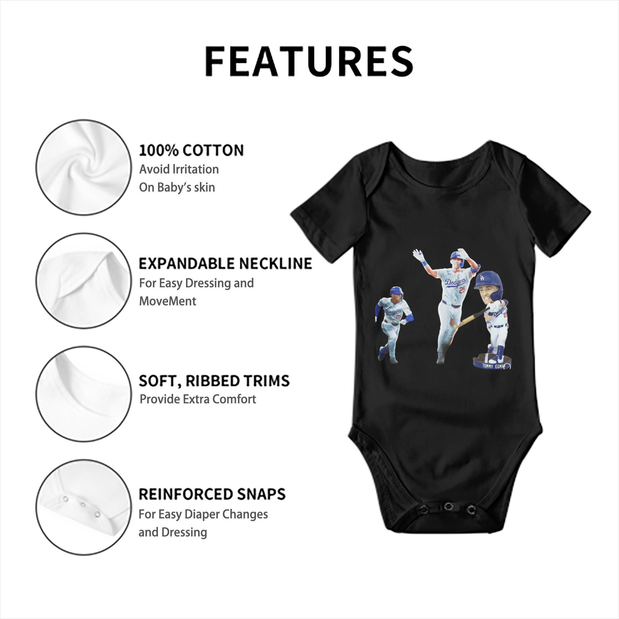  Baby Short Sleeve Romper – 100% Cotton Soft & Breathable Digital Print Onesie With Easy Snap Closure And Envelope Shoulder – Comfortable For Daily Wear & Travel