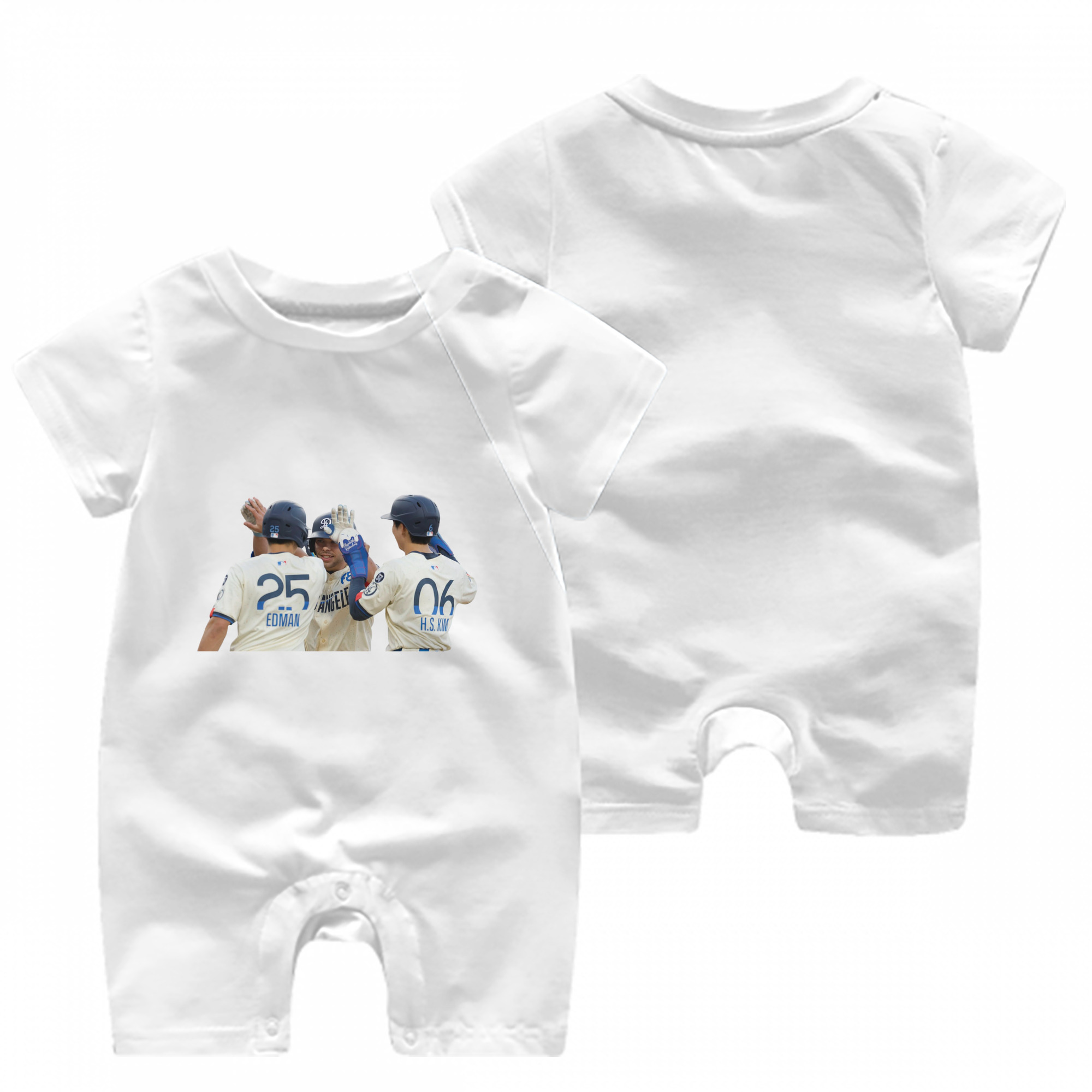  Baby Short Sleeve Onesie – 100% Cotton Soft & Breathable Digital Print Romper – Double-Sided Print, Snap Closure For Easy Diaper Changes – Comfortable For Boys & Girls