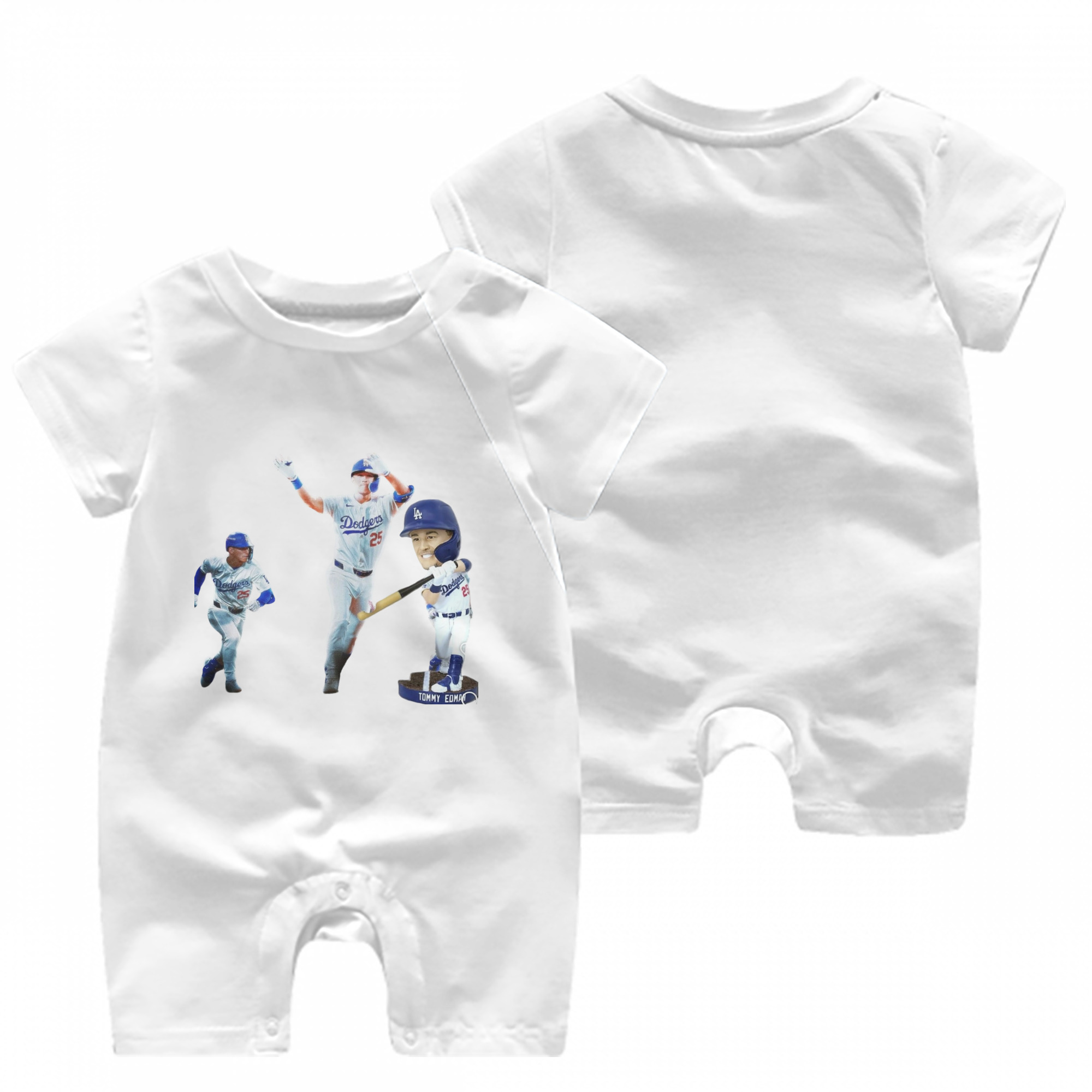  Baby Short Sleeve Onesie – 100% Cotton Soft & Breathable Digital Print Romper – Double-Sided Print, Snap Closure For Easy Diaper Changes – Comfortable For Boys & Girls