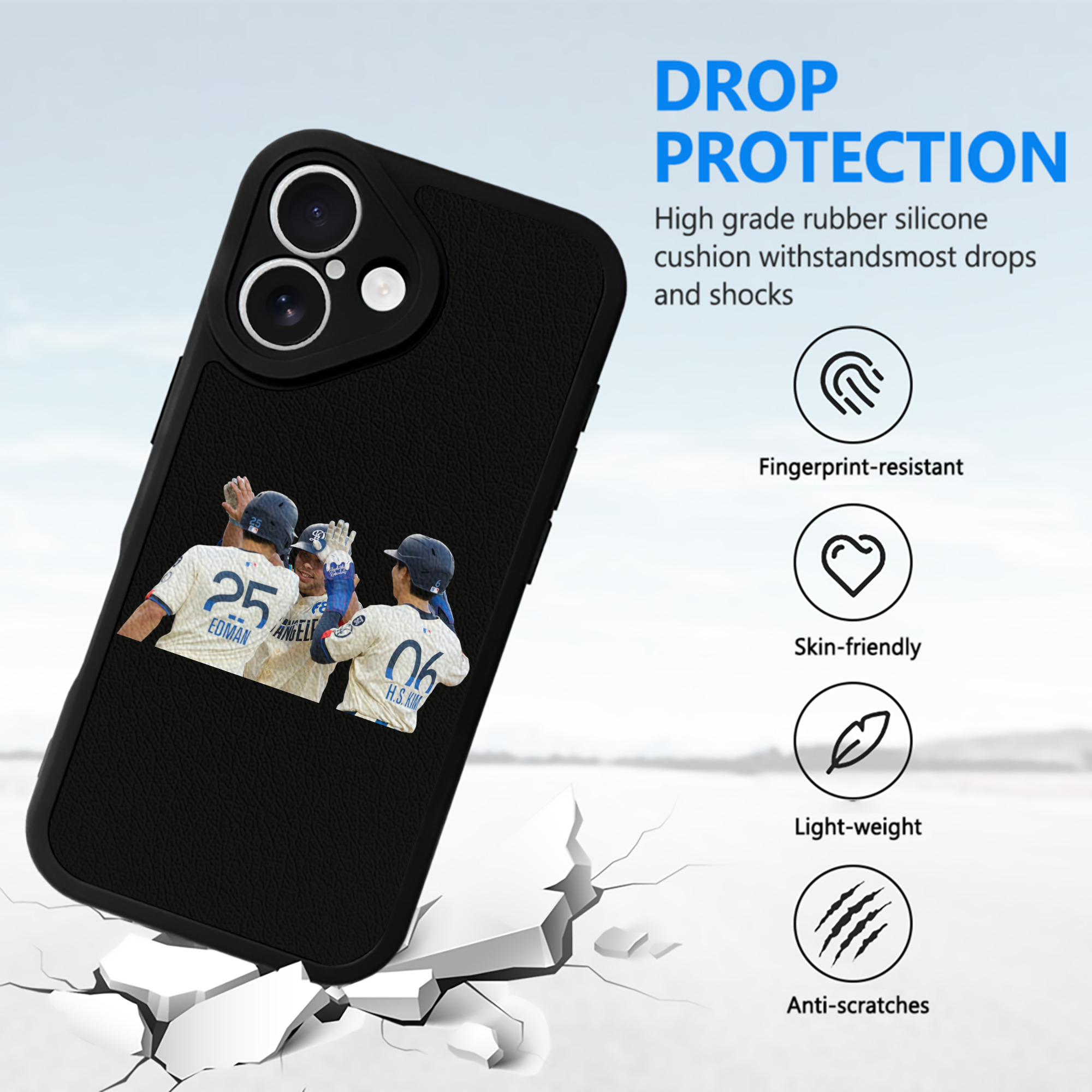  IPhone 16 Silicone Leather Case – UV Print, Lambskin Texture – Perfect Fit, Wireless Charging Compatible, Scratch Resistant, Precise Cutouts – Stylish Protection For IPhone 16