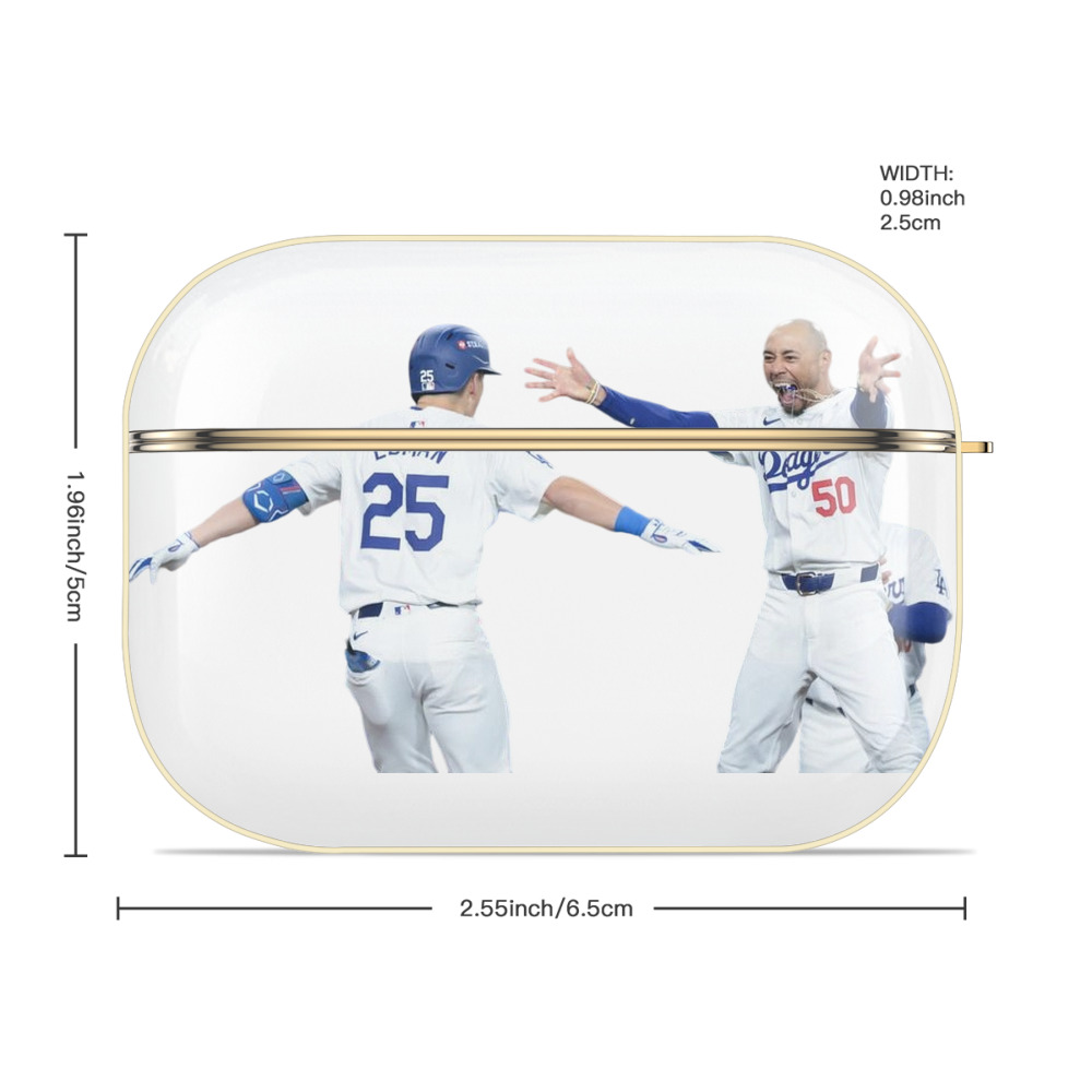  Luxury Gold AirPods Pro Case With Keychain, Flexible PC Material, Full Protection, Precise Cutouts, Anti-Fingerprint, Washable, Durable Design