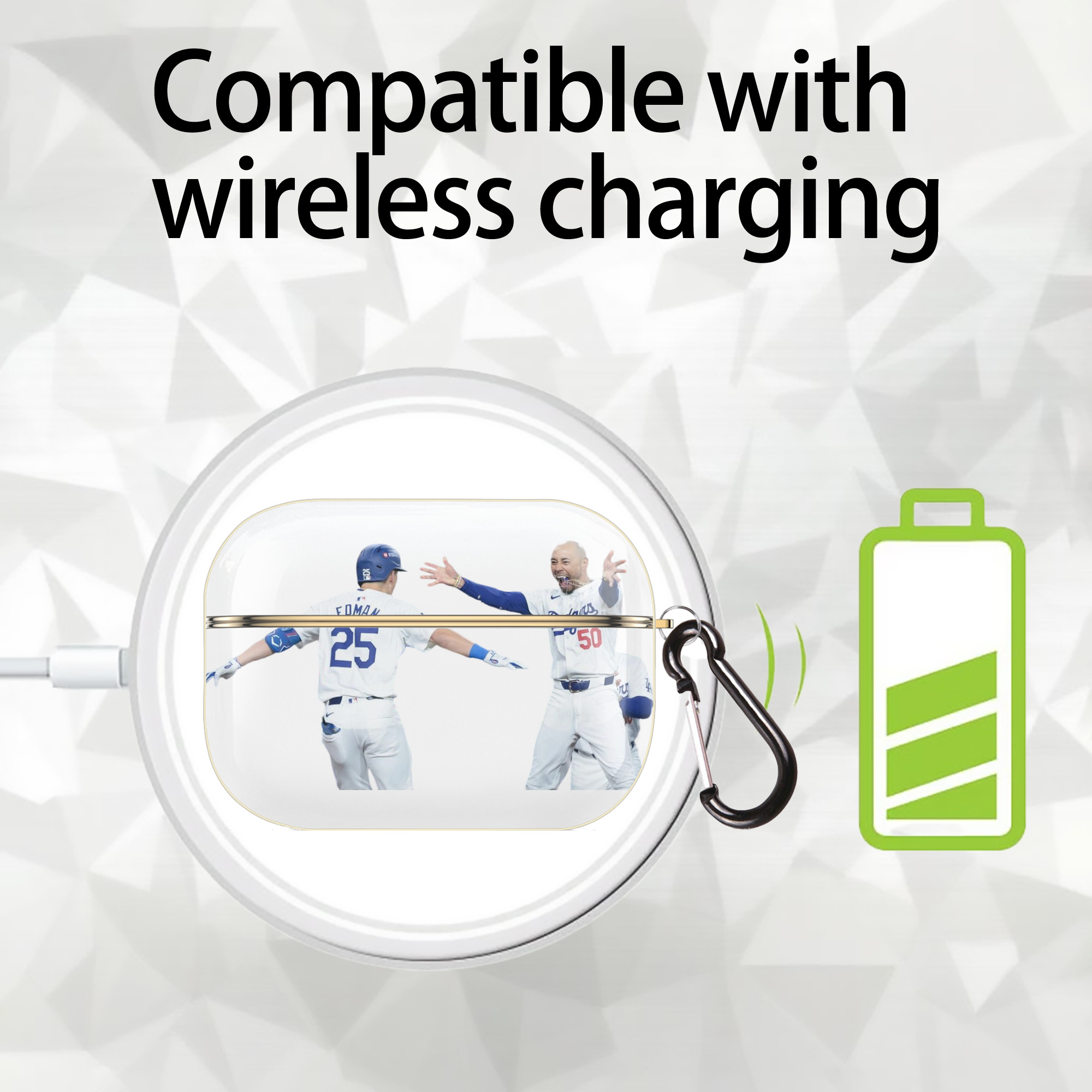  Luxury Gold AirPods Pro Case With Keychain, Flexible PC Material, Full Protection, Precise Cutouts, Anti-Fingerprint, Washable, Durable Design