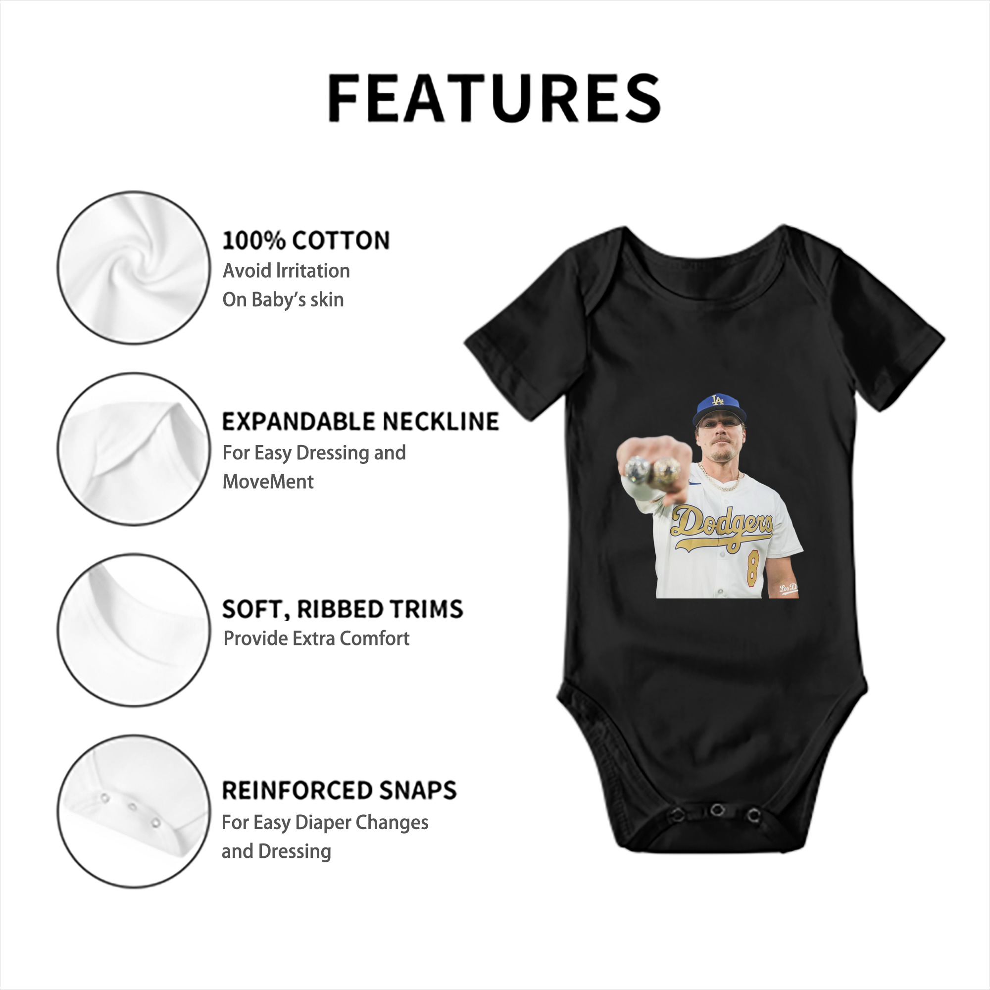  Baby Short Sleeve Romper – 100% Cotton Soft & Breathable Digital Print Onesie With Easy Snap Closure And Envelope Shoulder – Comfortable For Daily Wear & Travel