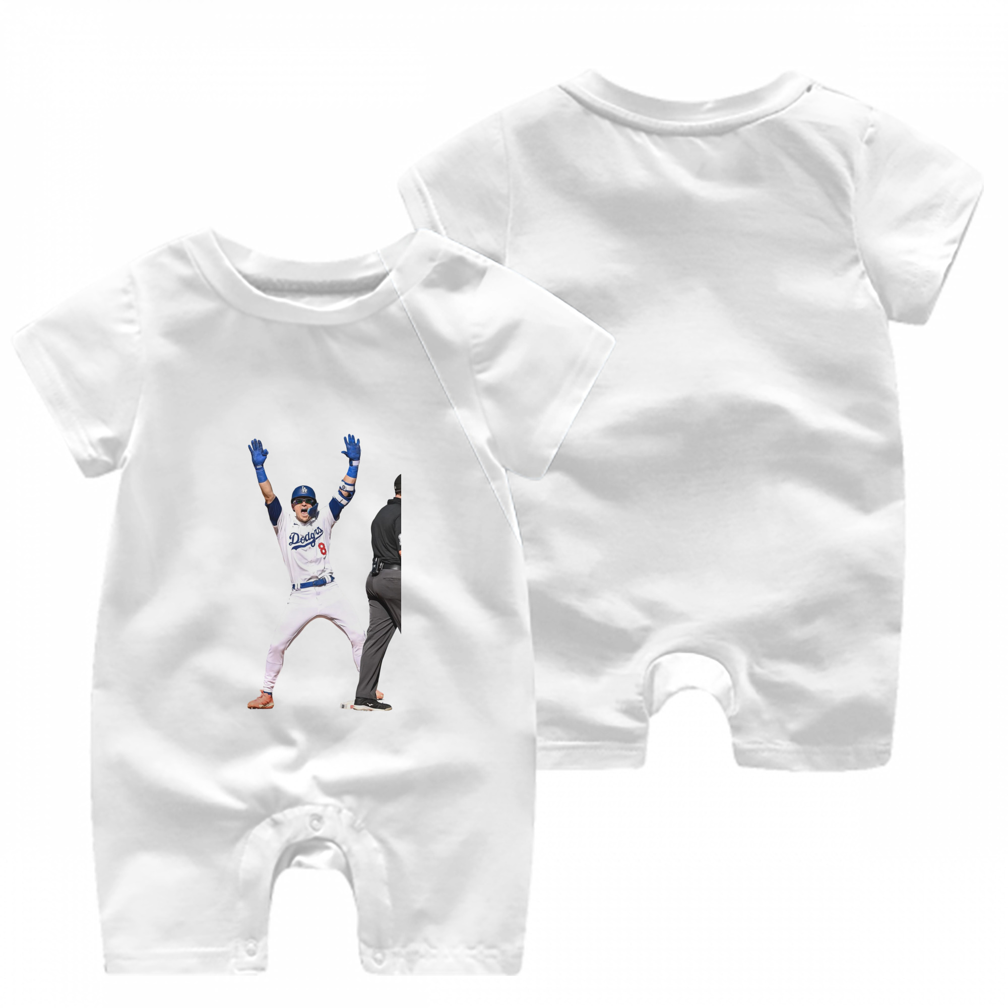  Baby Short Sleeve Onesie – 100% Cotton Soft & Breathable Digital Print Romper – Double-Sided Print, Snap Closure For Easy Diaper Changes – Comfortable For Boys & Girls