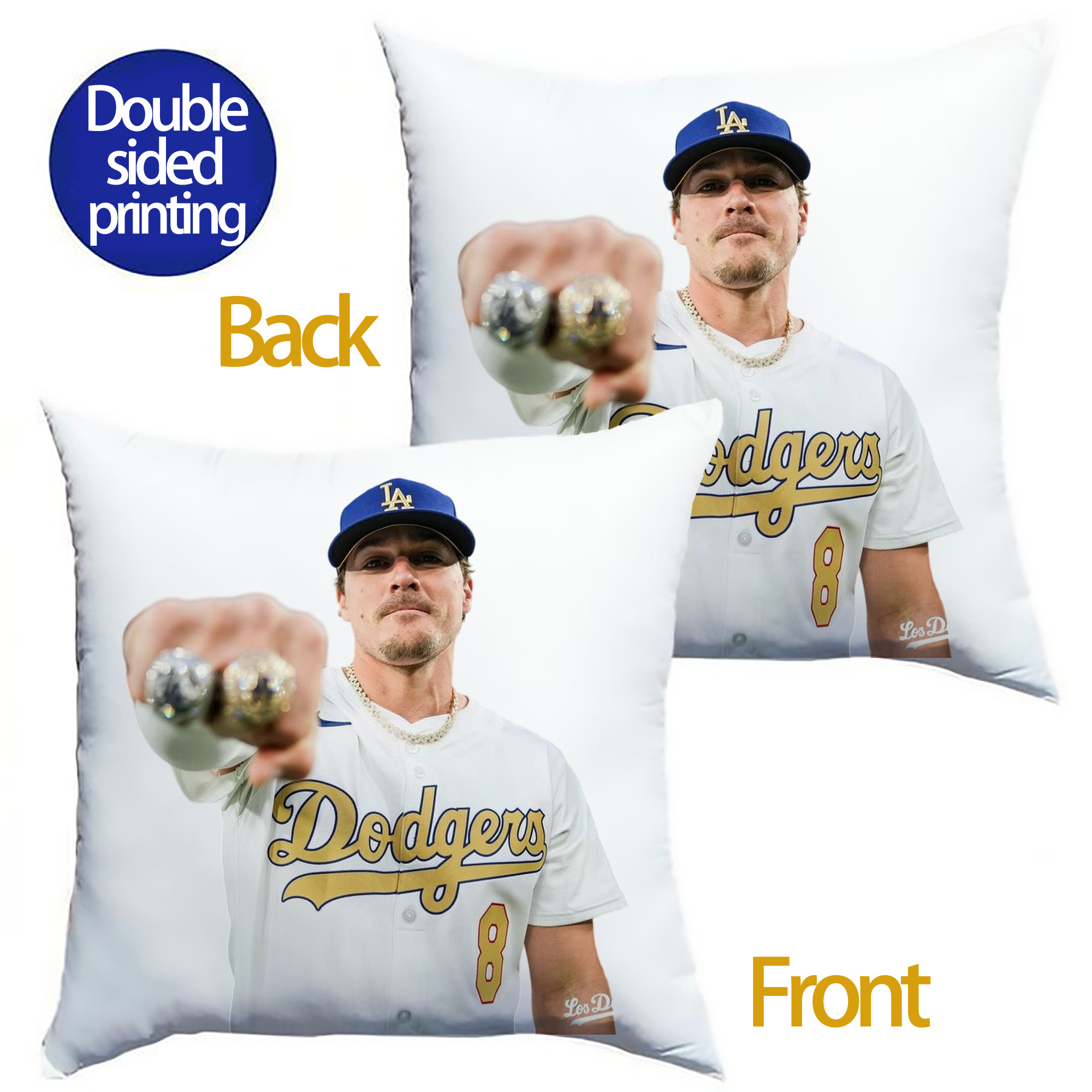 Soft Polyester Pillow Cover With Insert – Double-Sided Design, Invisible Zipper, Durable & Breathable – Easy Care Cushion Set