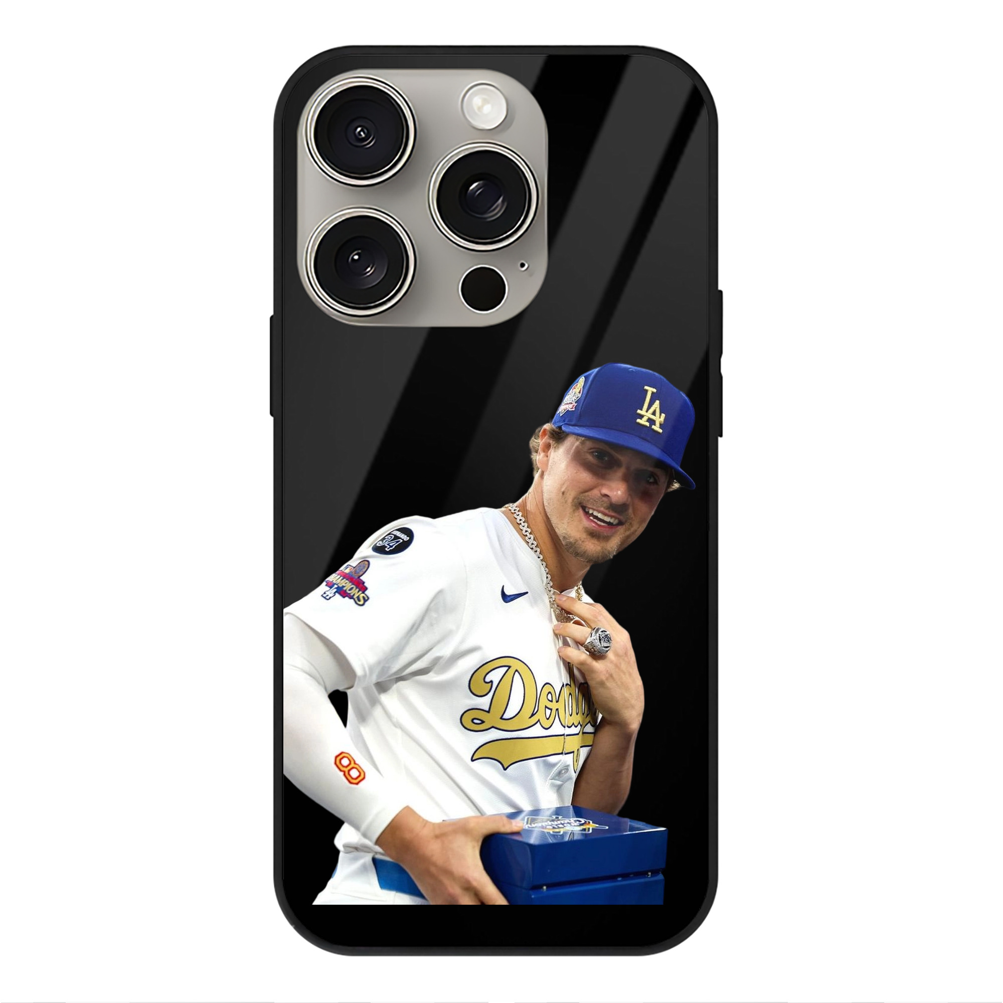  IPhone 15 Pro Mirror Phone Case – UV Printed Glass + TPU – Scratch-Resistant, Wireless Charging Compatible, Precise Fit & Stylish Design