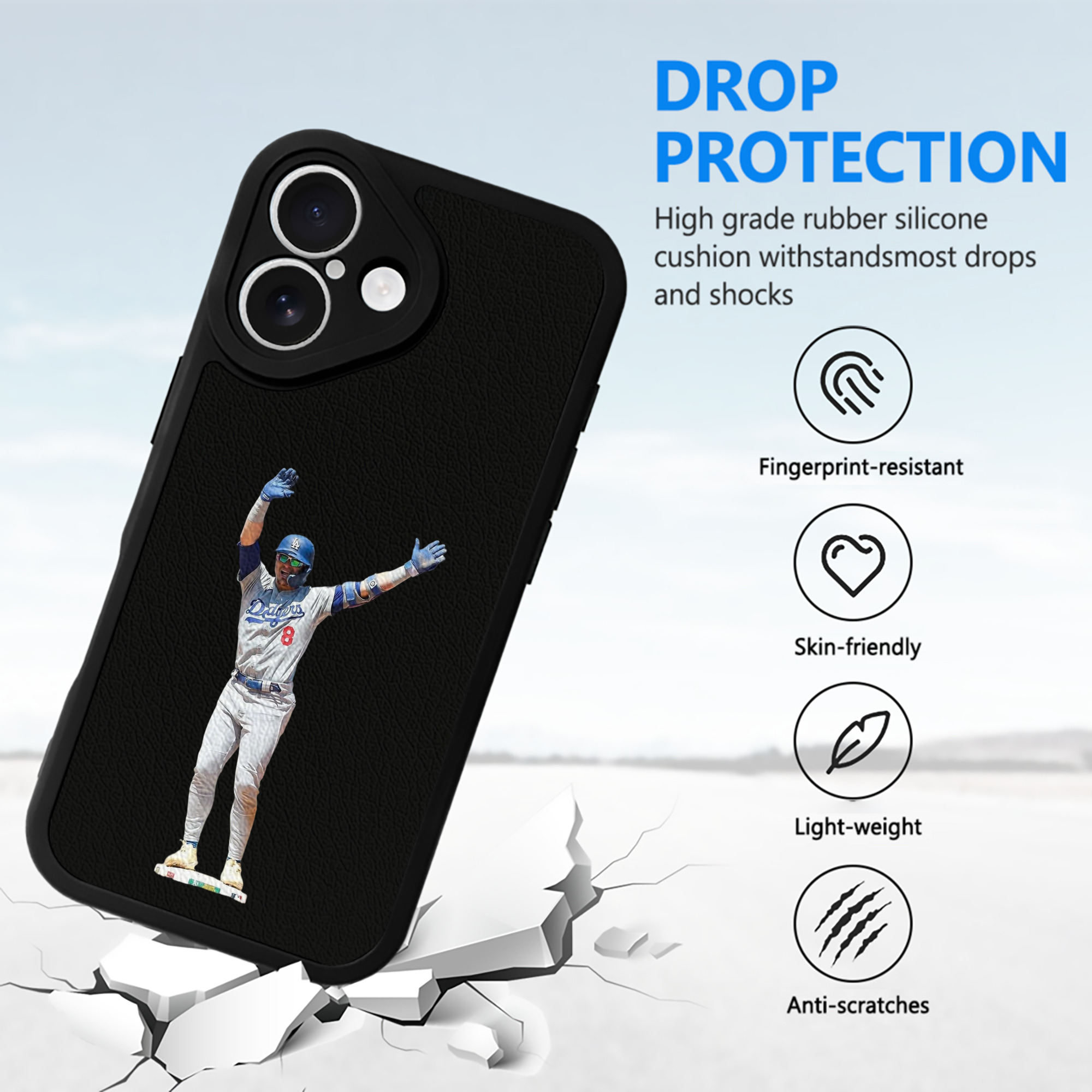  IPhone 16 Silicone Leather Case – UV Print, Lambskin Texture – Perfect Fit, Wireless Charging Compatible, Scratch Resistant, Precise Cutouts – Stylish Protection For IPhone 16