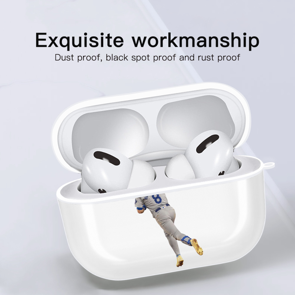  AirPods Pro Hard Case White With Keychain, Durable Flexible PC, Precise Cutouts, Anti-Fingerprint, Yellowing & Scratch Resistant, Full Protection, Washable