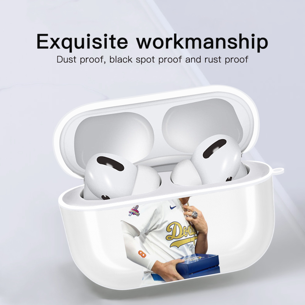  AirPods Pro Hard Case White With Keychain, Durable Flexible PC, Precise Cutouts, Anti-Fingerprint, Yellowing & Scratch Resistant, Full Protection, Washable