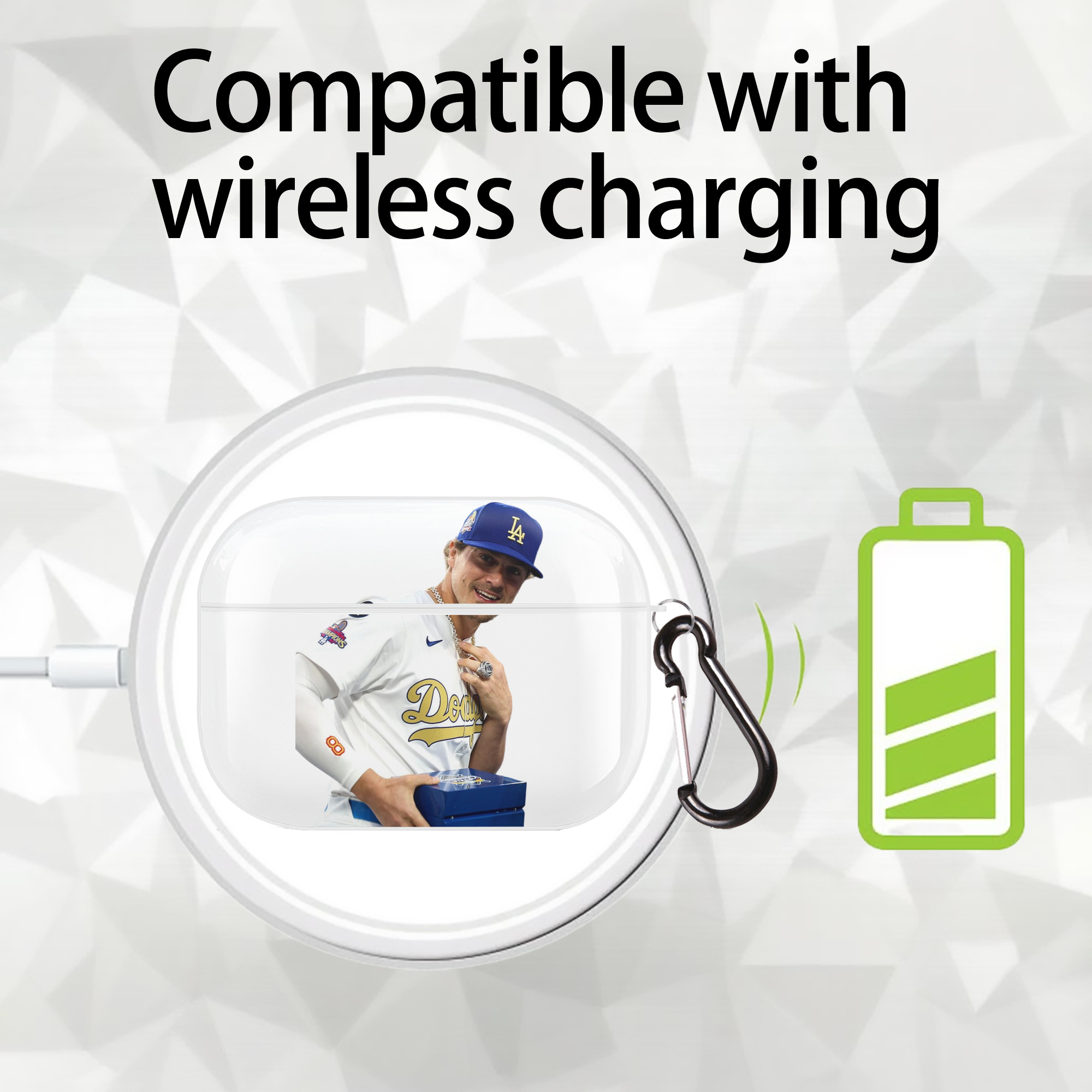  AirPods Pro Hard Case White With Keychain, Durable Flexible PC, Precise Cutouts, Anti-Fingerprint, Yellowing & Scratch Resistant, Full Protection, Washable