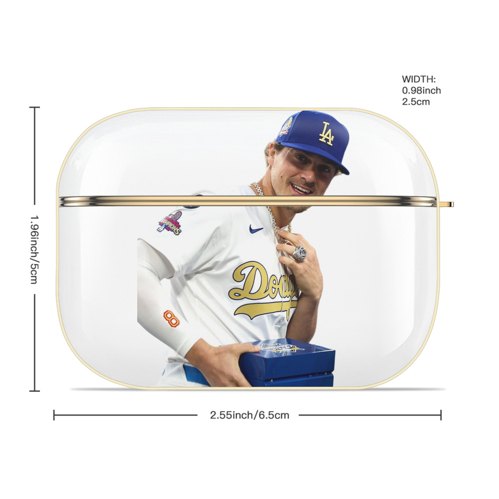  Luxury Gold AirPods Pro Case With Keychain, Flexible PC Material, Full Protection, Precise Cutouts, Anti-Fingerprint, Washable, Durable Design