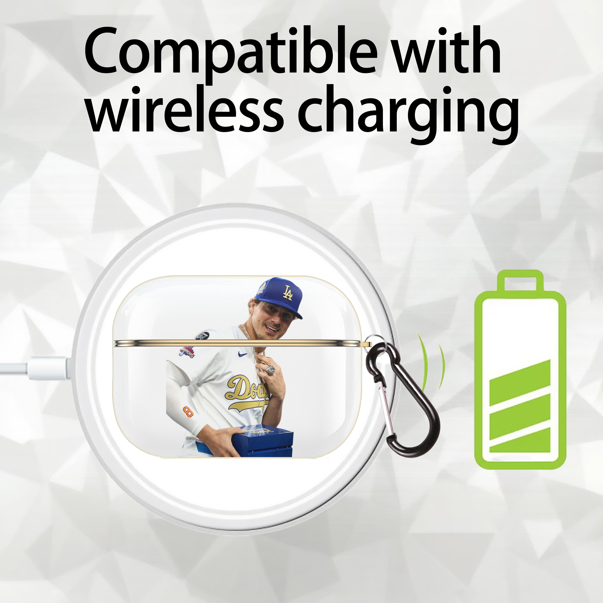  Luxury Gold AirPods Pro Case With Keychain, Flexible PC Material, Full Protection, Precise Cutouts, Anti-Fingerprint, Washable, Durable Design